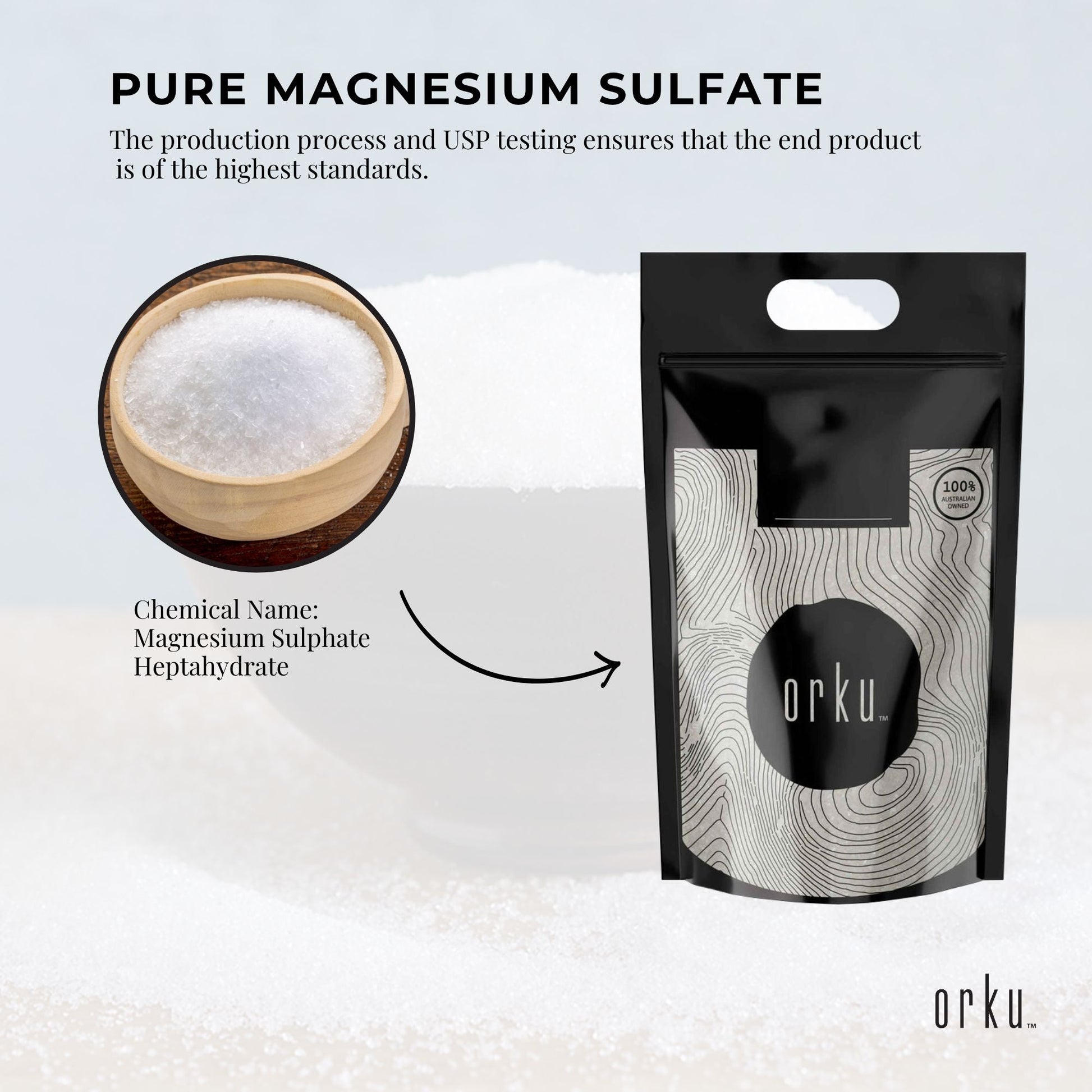 Orku 10Kg Epsom Salt - USP Grade Magnesium Sulfate Body Bath Salts-3