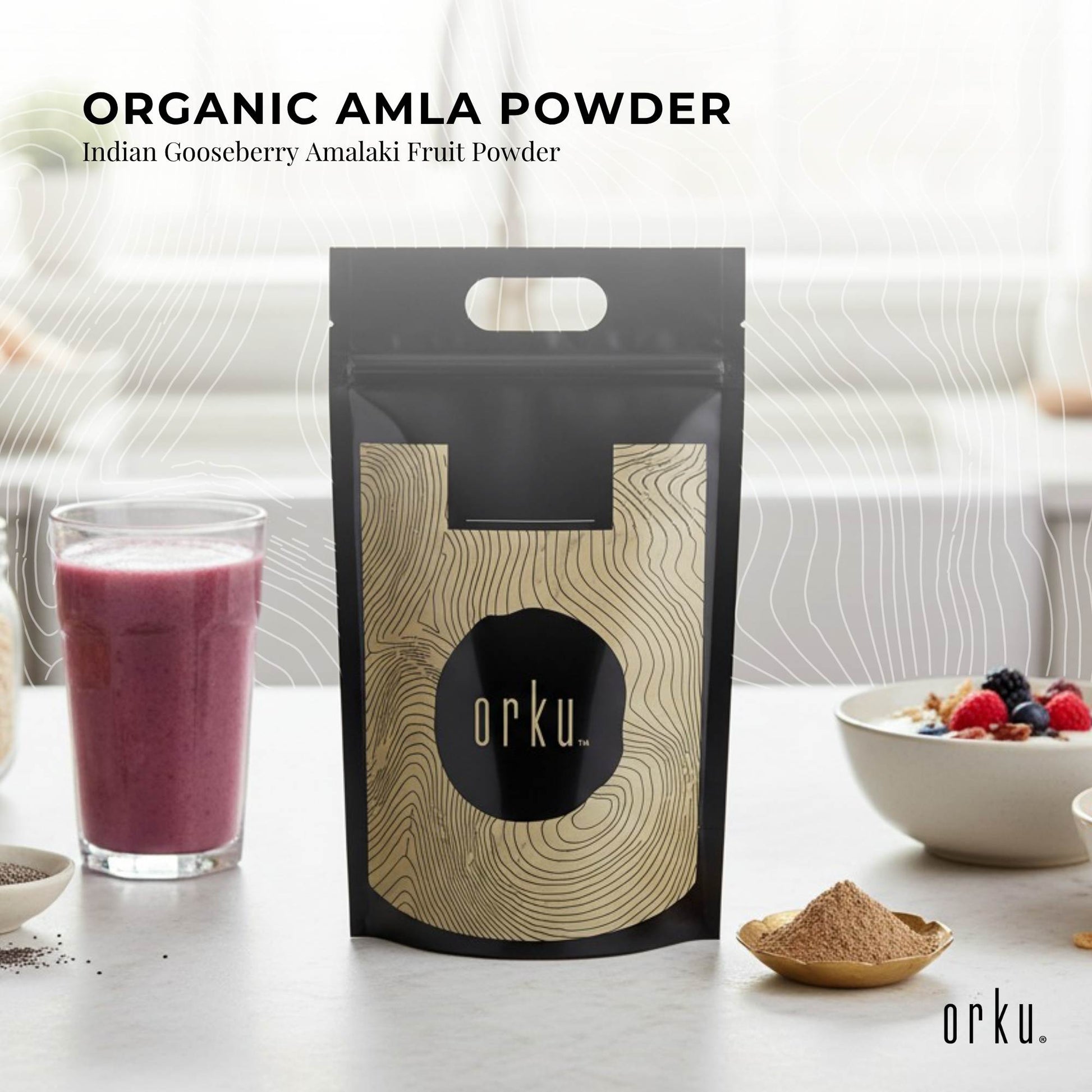 Orku 10Kg Organic Amla Powder - Indian Gooseberry Amalaki Fruit Powder-1