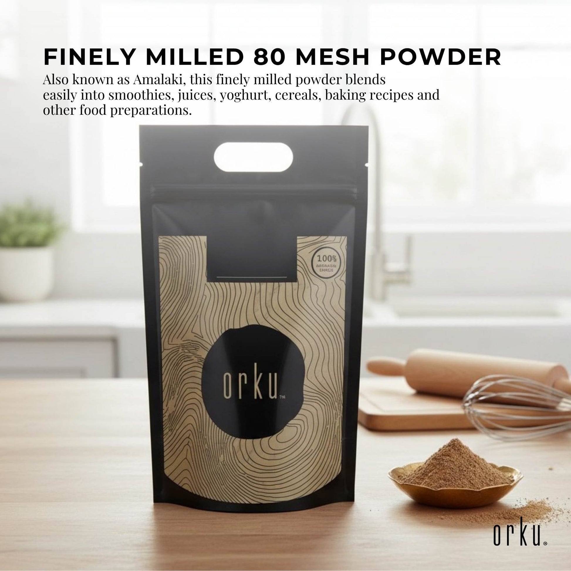 Orku 10Kg Organic Amla Powder - Indian Gooseberry Amalaki Fruit Powder-4