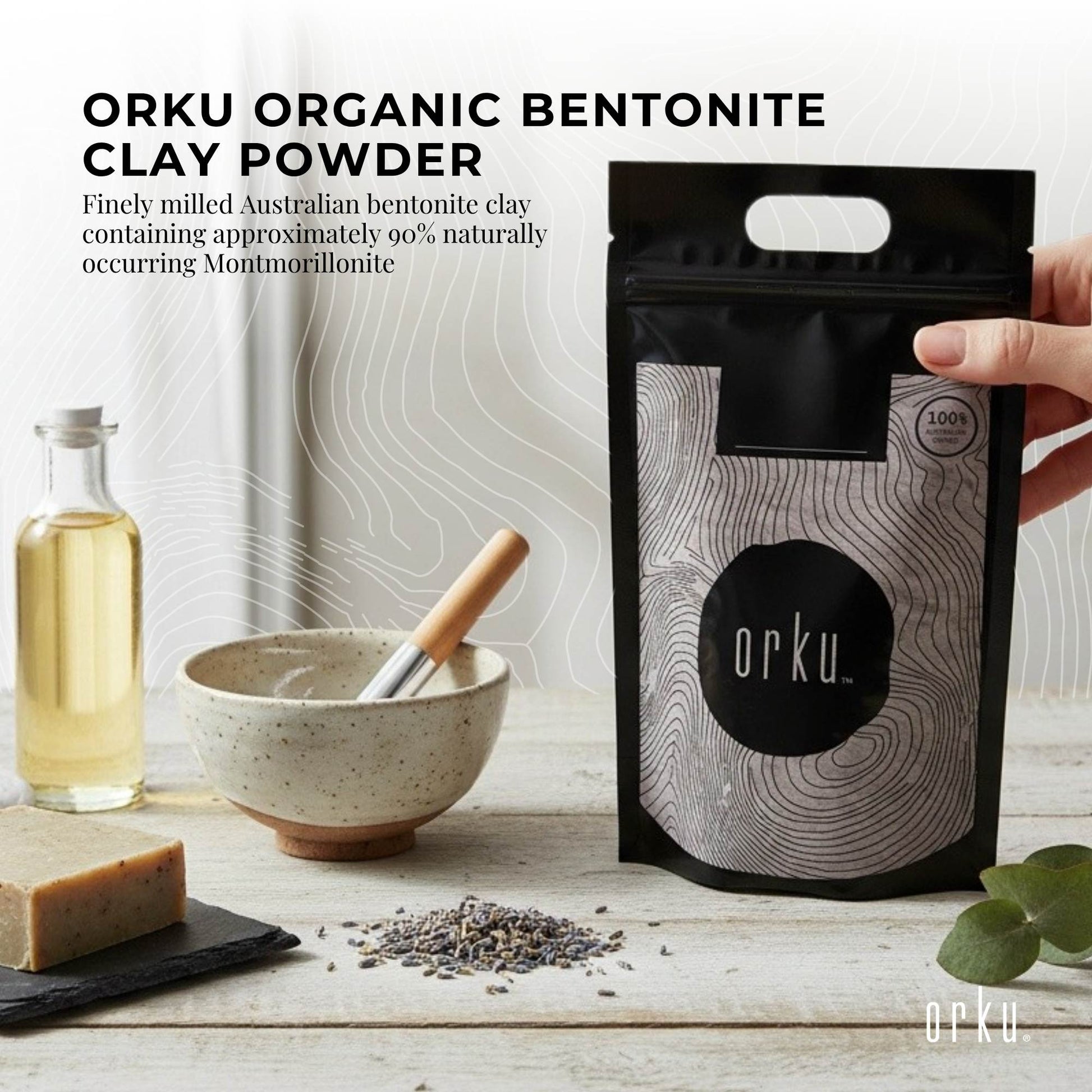 Orku 10Kg Organic Bentonite Clay Powder Cosmetic Grade Montmorillonite-1