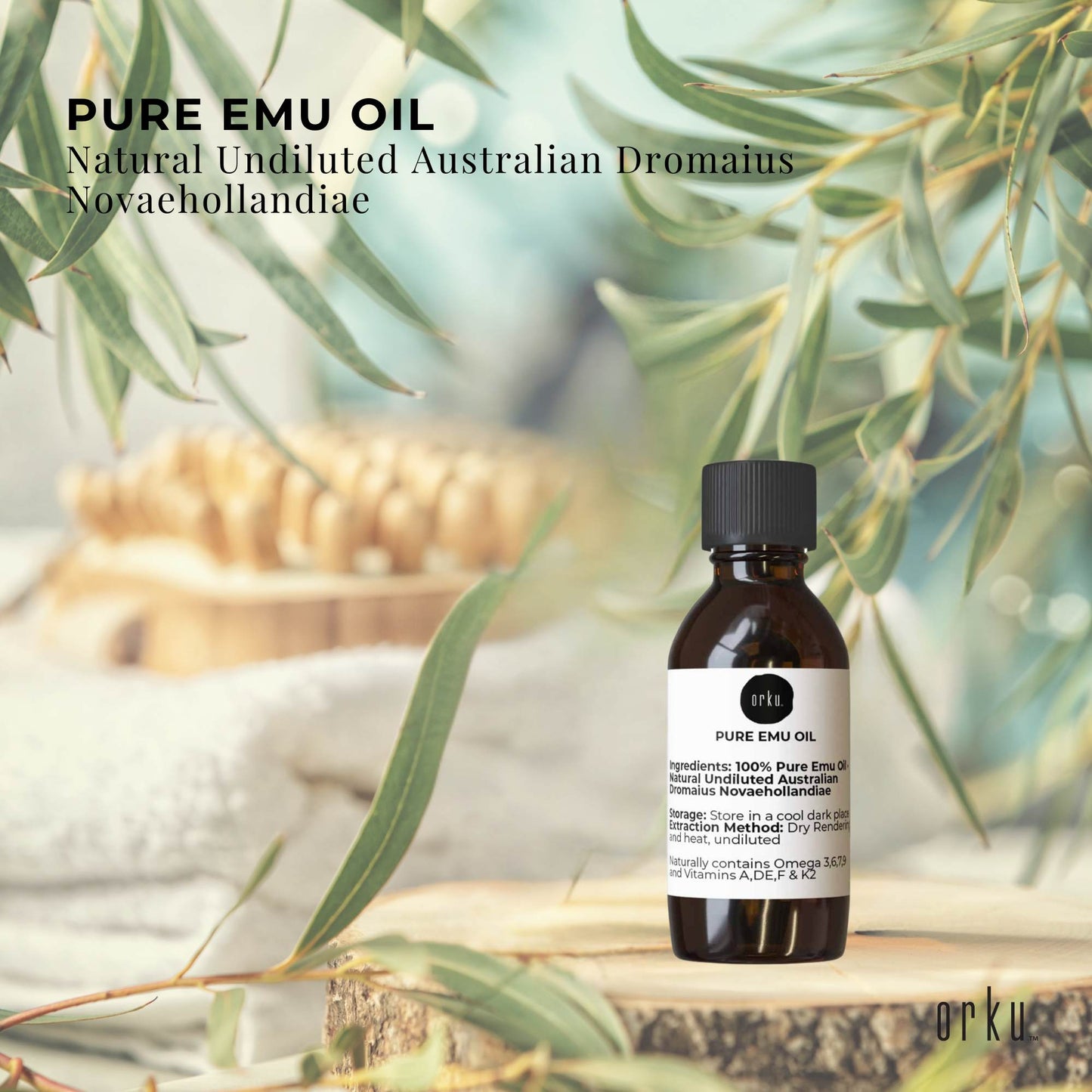 Orku 10ml Pure Emu Oil - Natural Undiluted Australian Dromaius Novaehollandiae-1