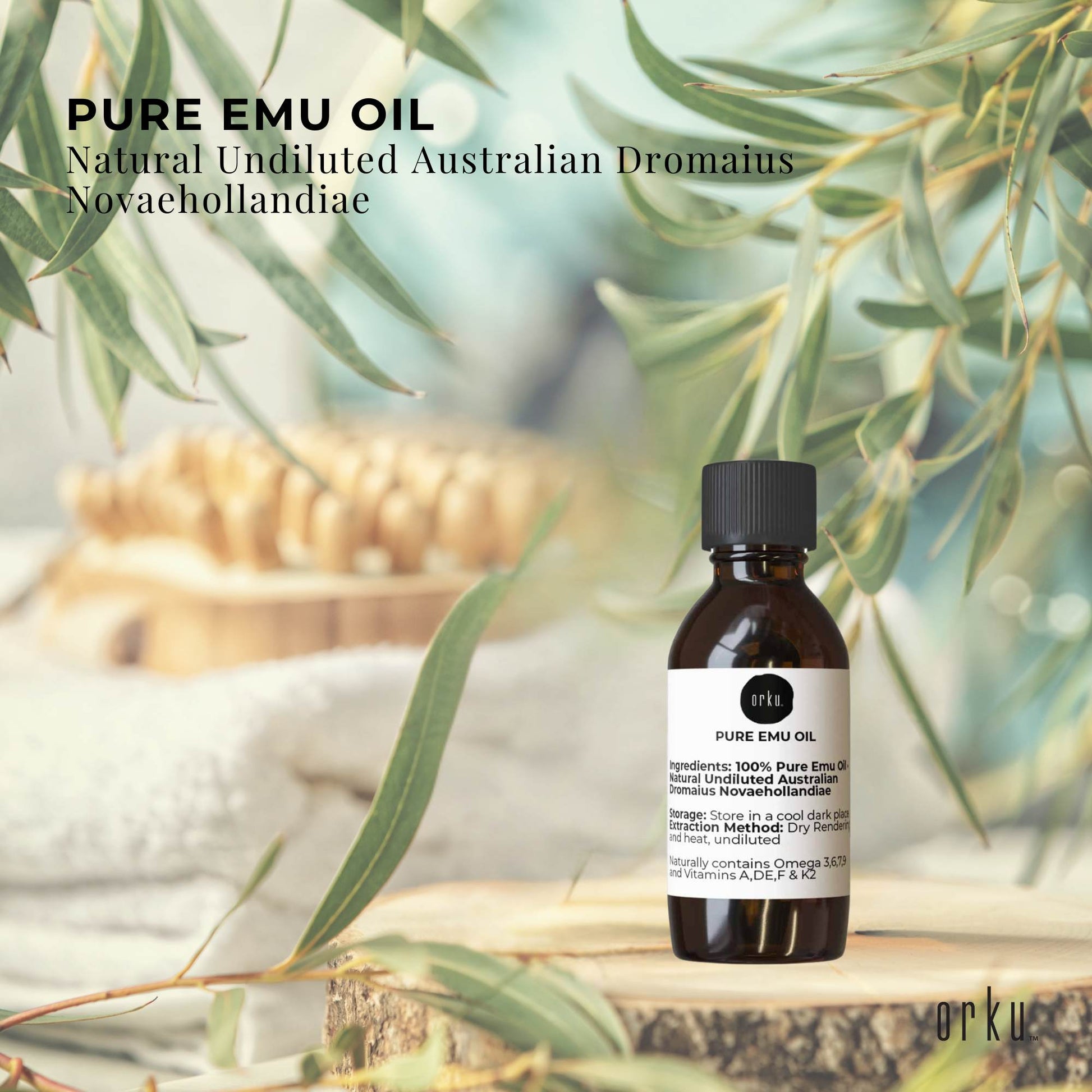 Orku 10ml Pure Emu Oil - Natural Undiluted Australian Dromaius Novaehollandiae-1