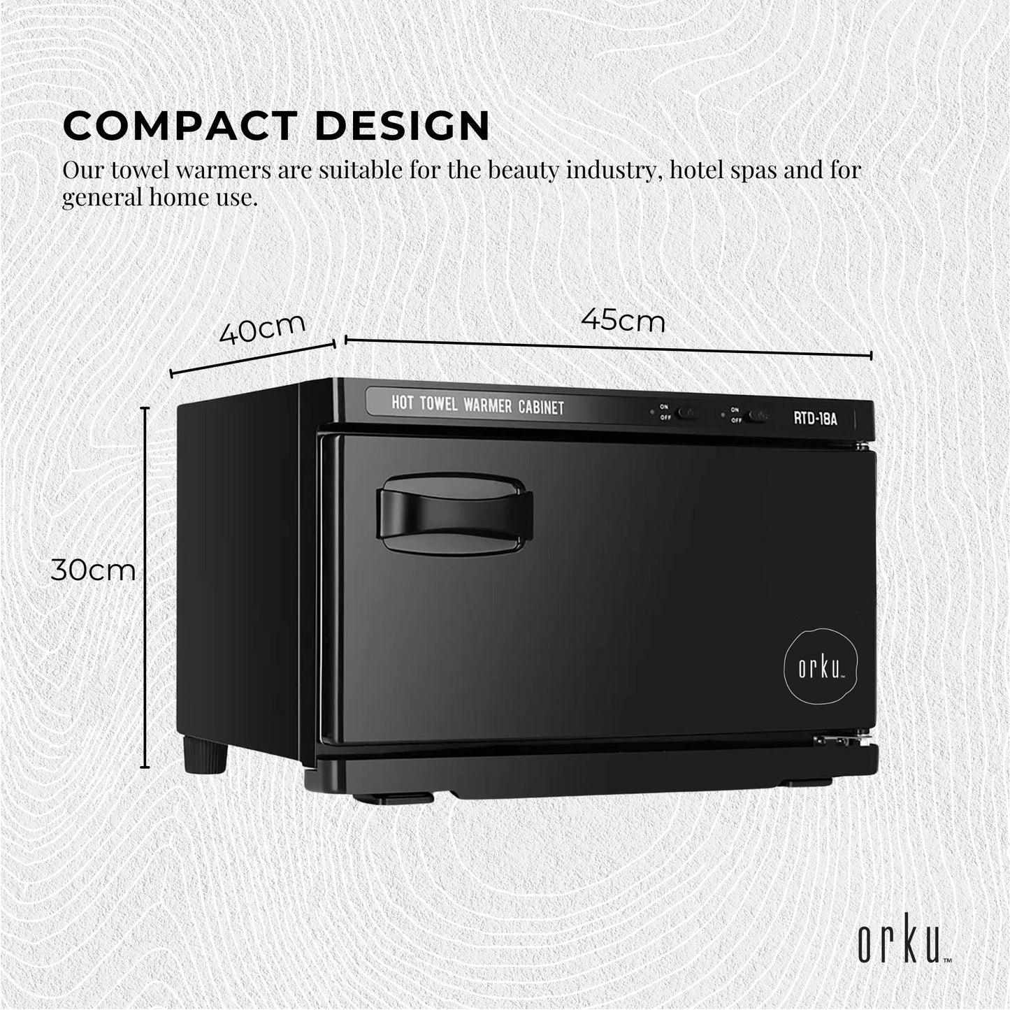 Orku 18L Black UV Electric Towel Warmer Steriliser Cabinet Salon Heat Sanitiser-2