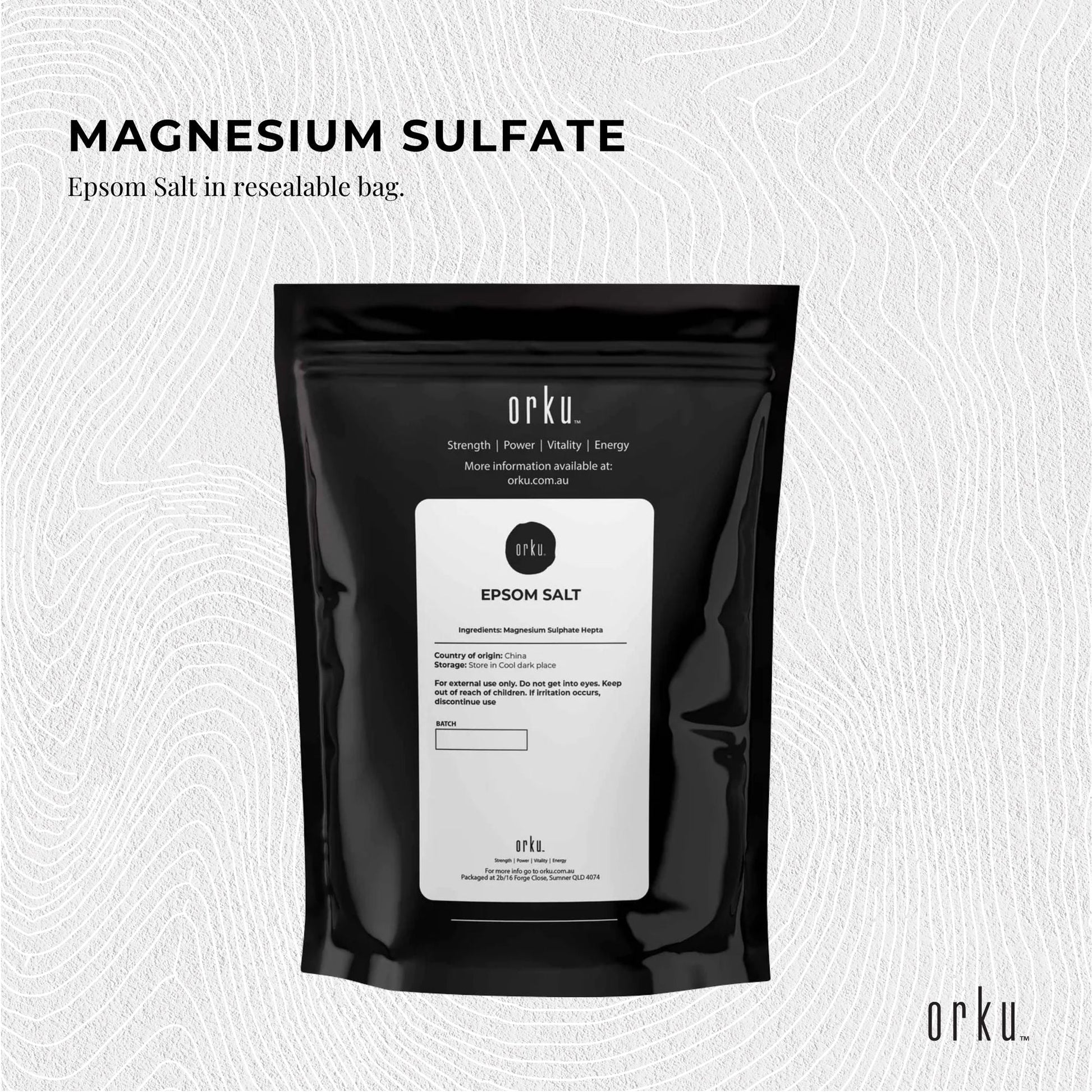 Orku 1Kg Epsom Salt - Magnesium Sulphate Bath Salts For Skin Body Sulfate-2