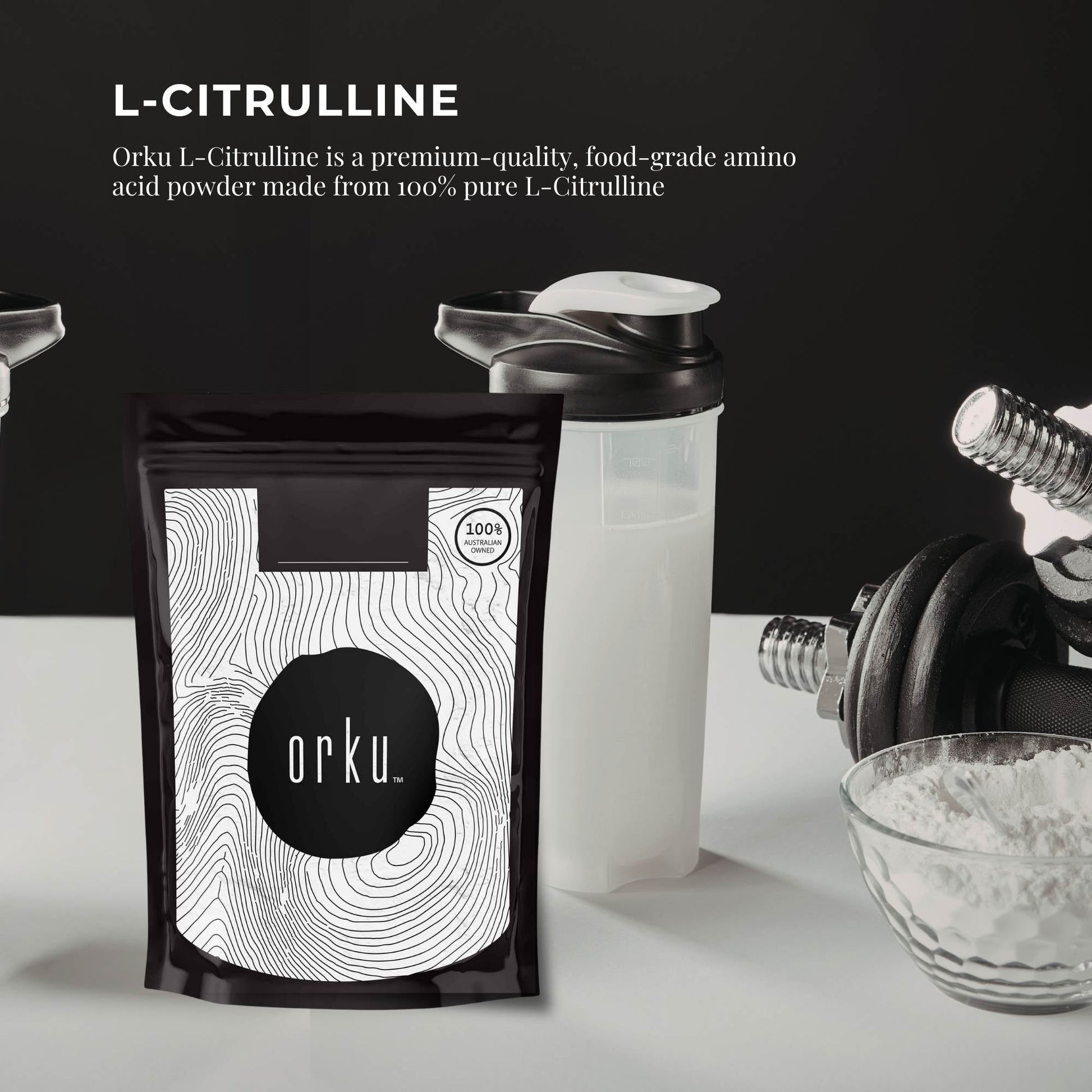 Orku 1Kg L-Citrulline Powder Buckets - 100 % Pure Food Grade Amino Acid-1