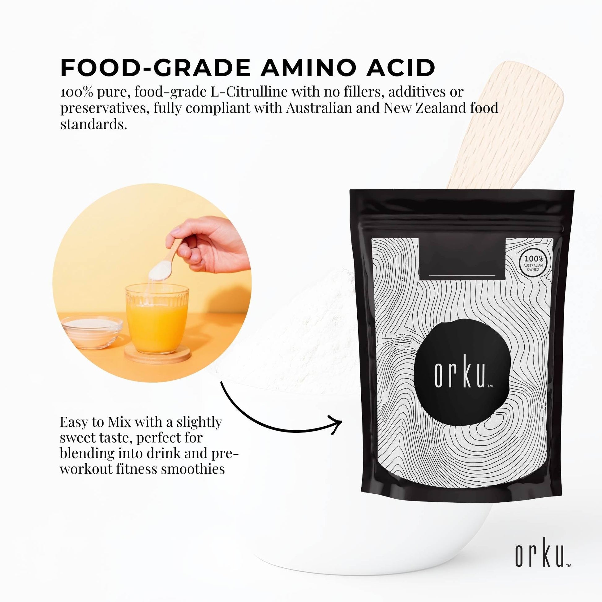Orku 2Kg L-Citrulline Powder Buckets - 100 % Pure Food Grade Amino Acid-3