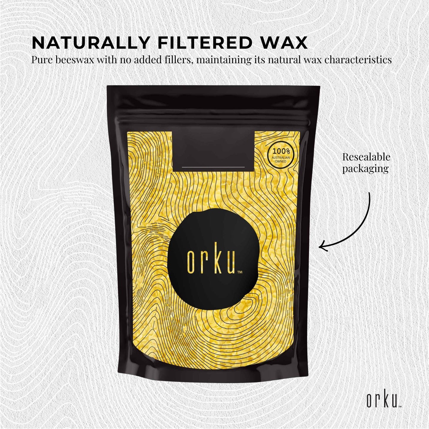 Orku 1Kg Organic Beeswax Pellets Yellow - Cosmetic Grade Pure Bees Wax Pastilles-3