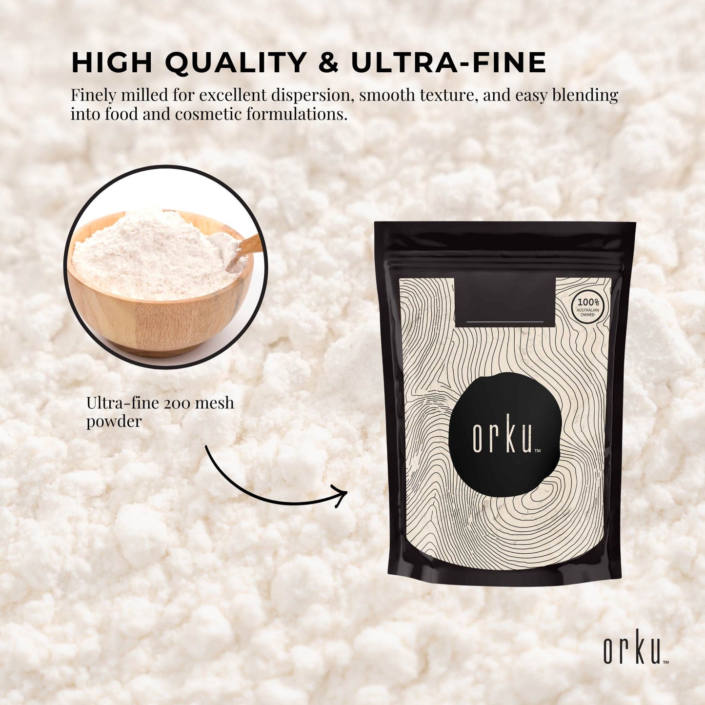Orku 1Kg Xanthan Gum Thickener Pure Fine Powder 200 Mesh FCC E415 Food Additive-3
