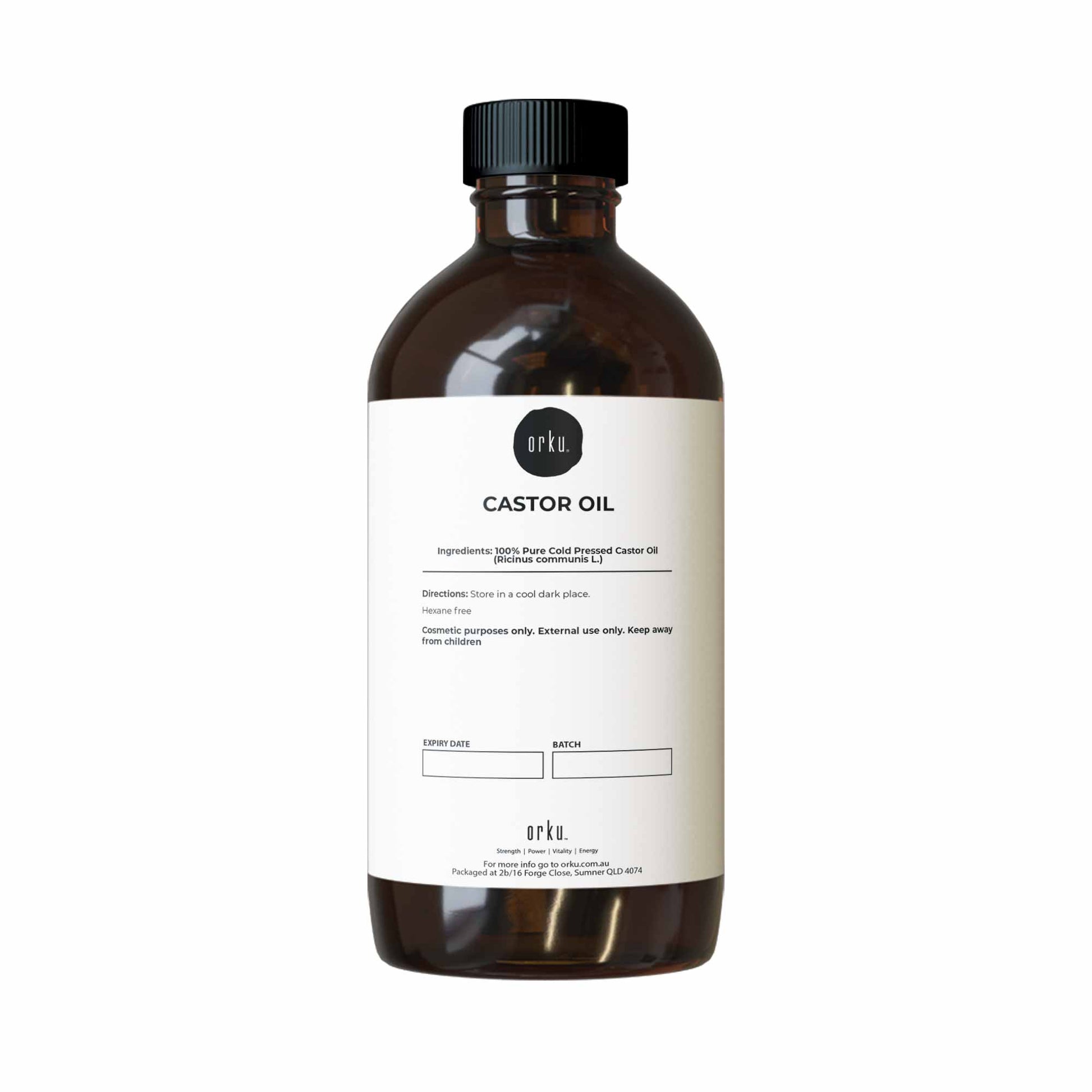 Orku 1L Castor Oil Cold Pressed Virgin Hexane Free-0