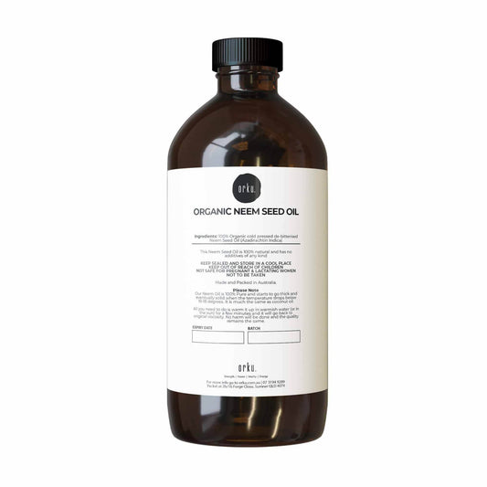 Orku 1L Organic Neem Seed Oil - Debitterised Cold Pressed Azadirachtin Indica-0