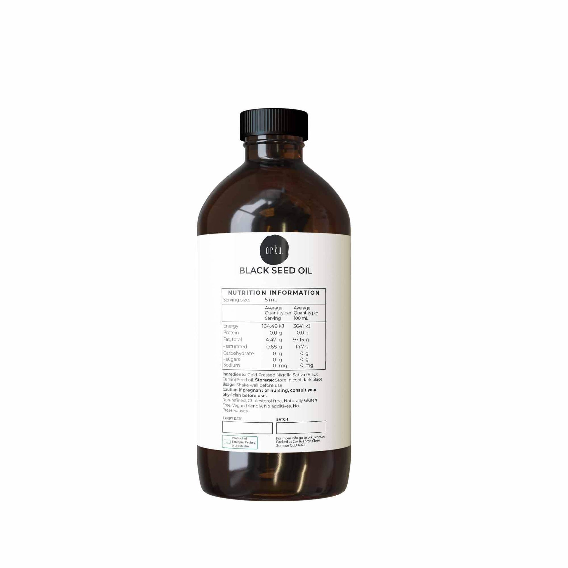 Orku 1L Pure Black Seed Oil Cold Pressed 100% Ethiopian Nigella Sativa Cumin-0