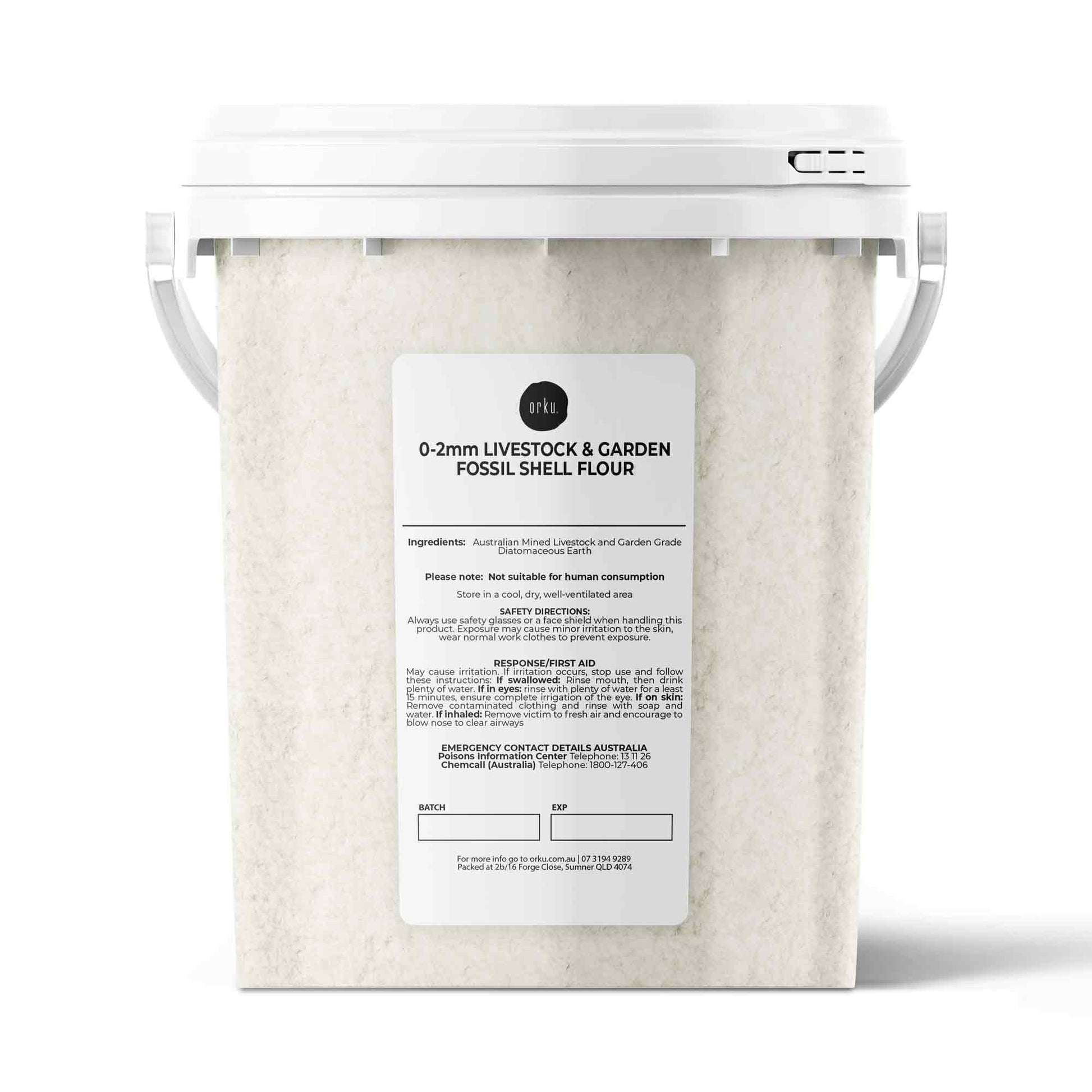 Orku Diatomaceous Earth Garden Grade 0-2mm Granular Australian Fossil Shell Tub-1
