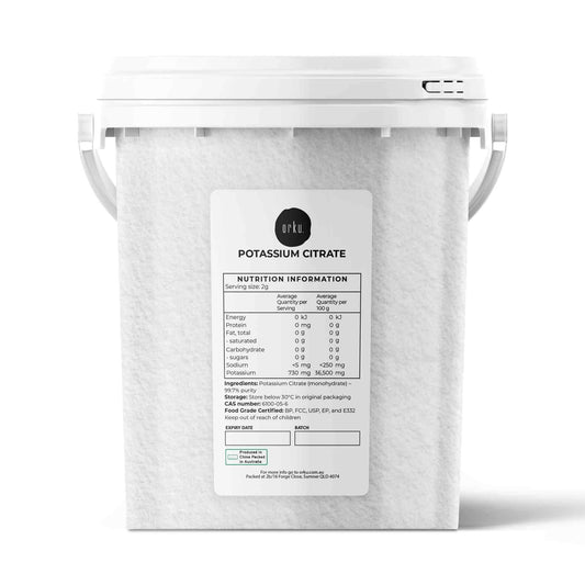 Orku 1.3Kg Potassium Citrate Food Grade Tub - Granular BP USP FCC E332 Additive-0