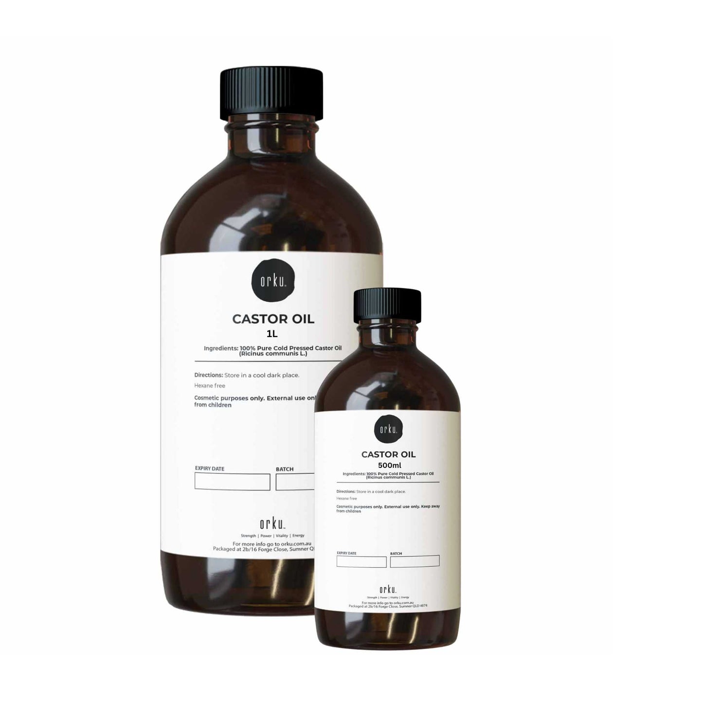 Orku 1.5L Castor Oil Cold Pressed Virgin Hexane Free-0