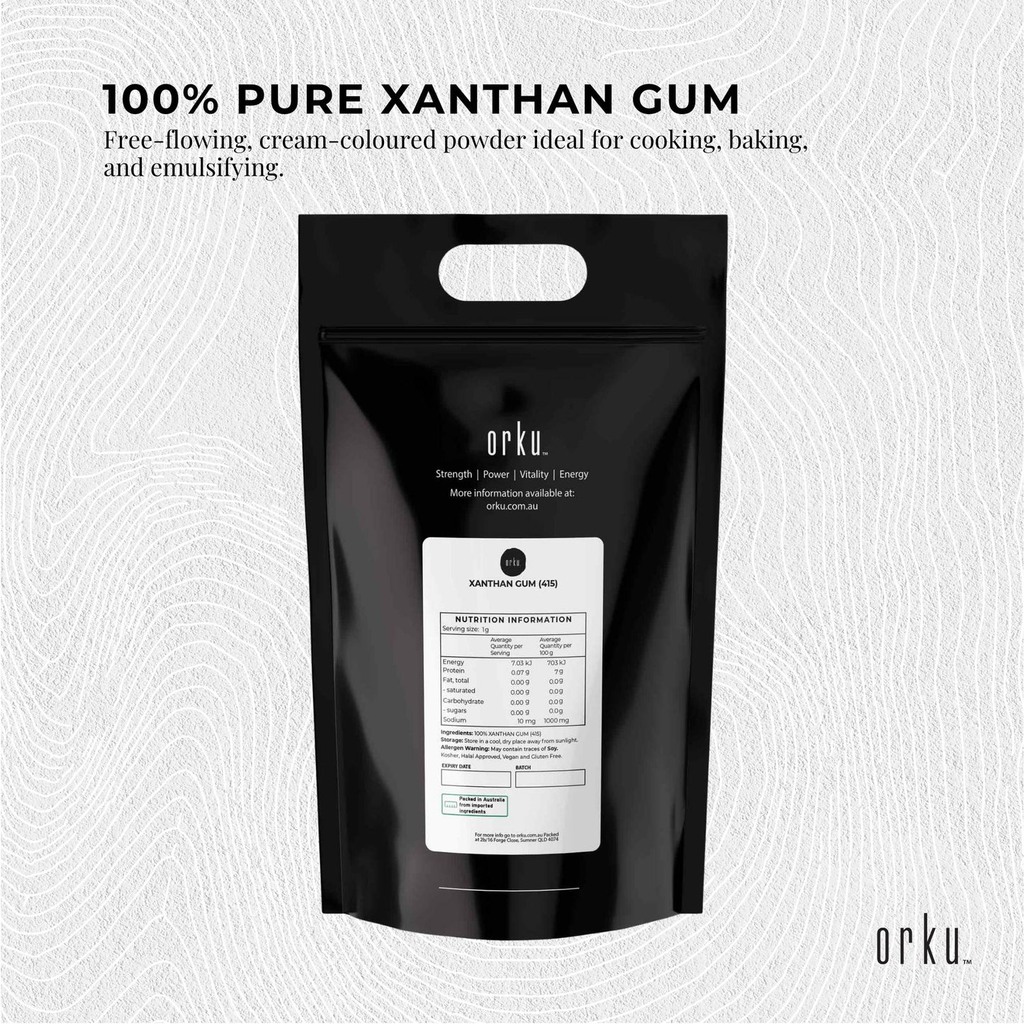 Orku 20kg Xanthan Gum Thickener Pure Fine Powder 200 Mesh FCC E415 Food Additive-3