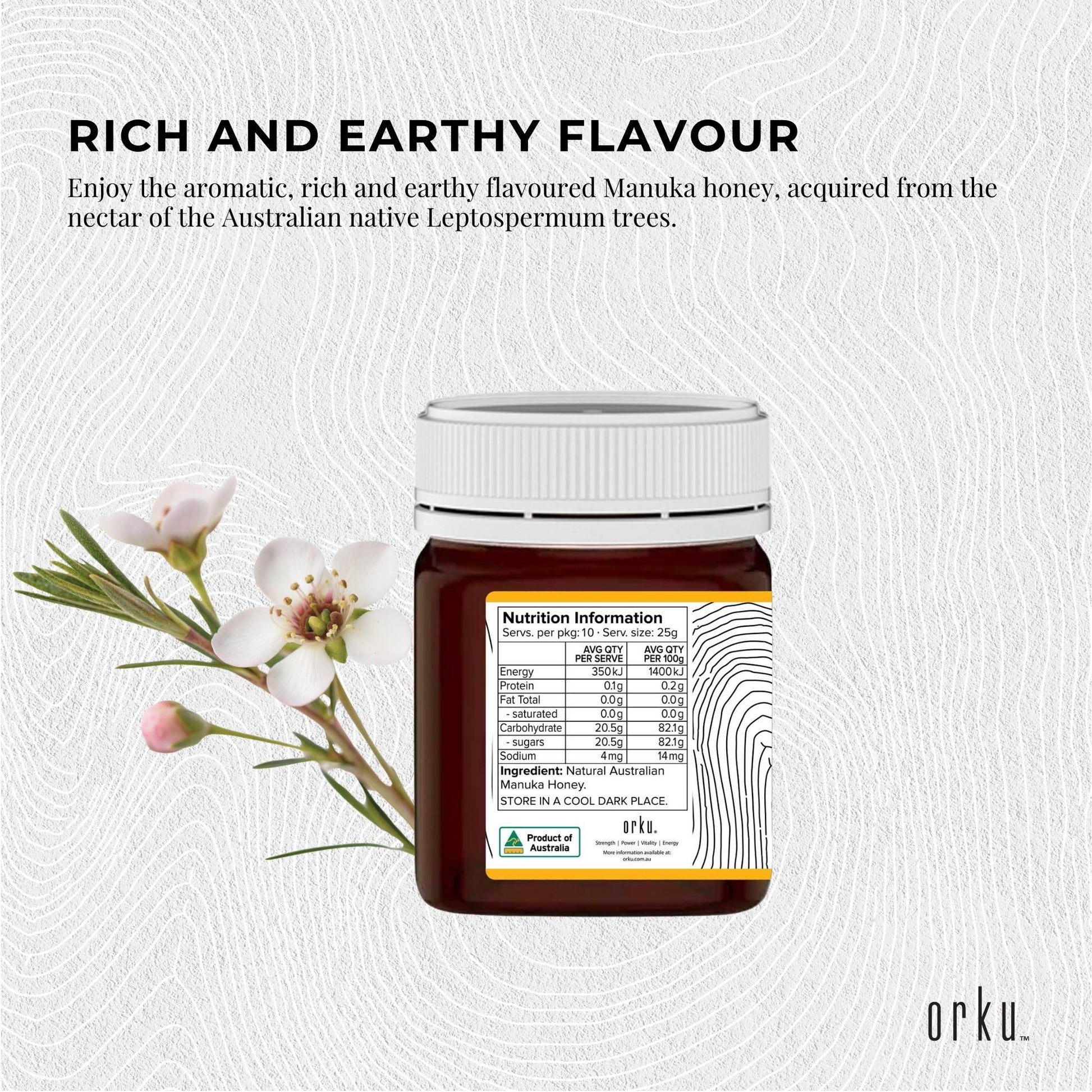 Orku 250g MGO 500+ Australian Manuka Honey - 100% Raw Natural Pure Jelly Bush-3