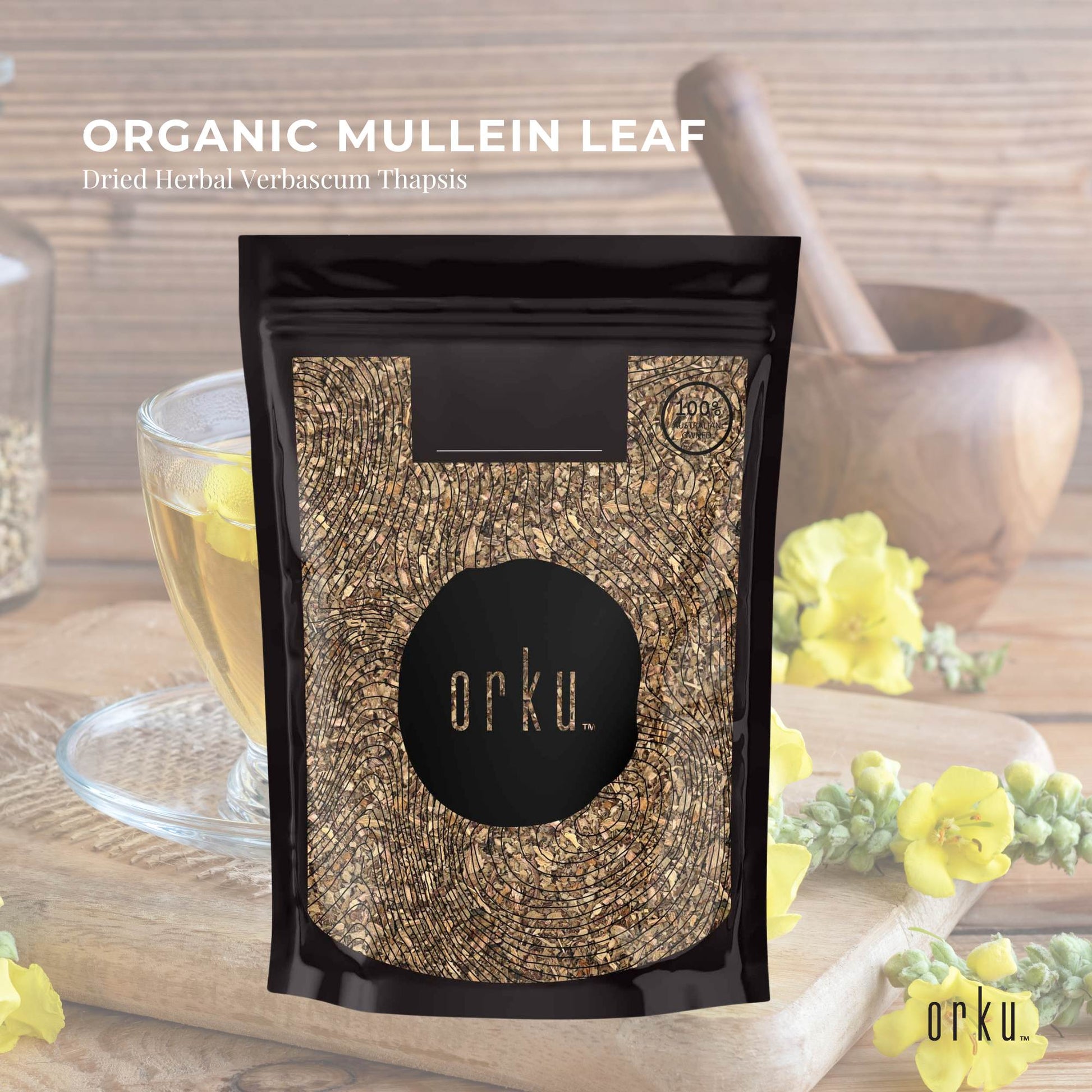 Orku 25g Organic Mullein Leaf - Dried Herbal Botanical Verbascum Thapsis-1