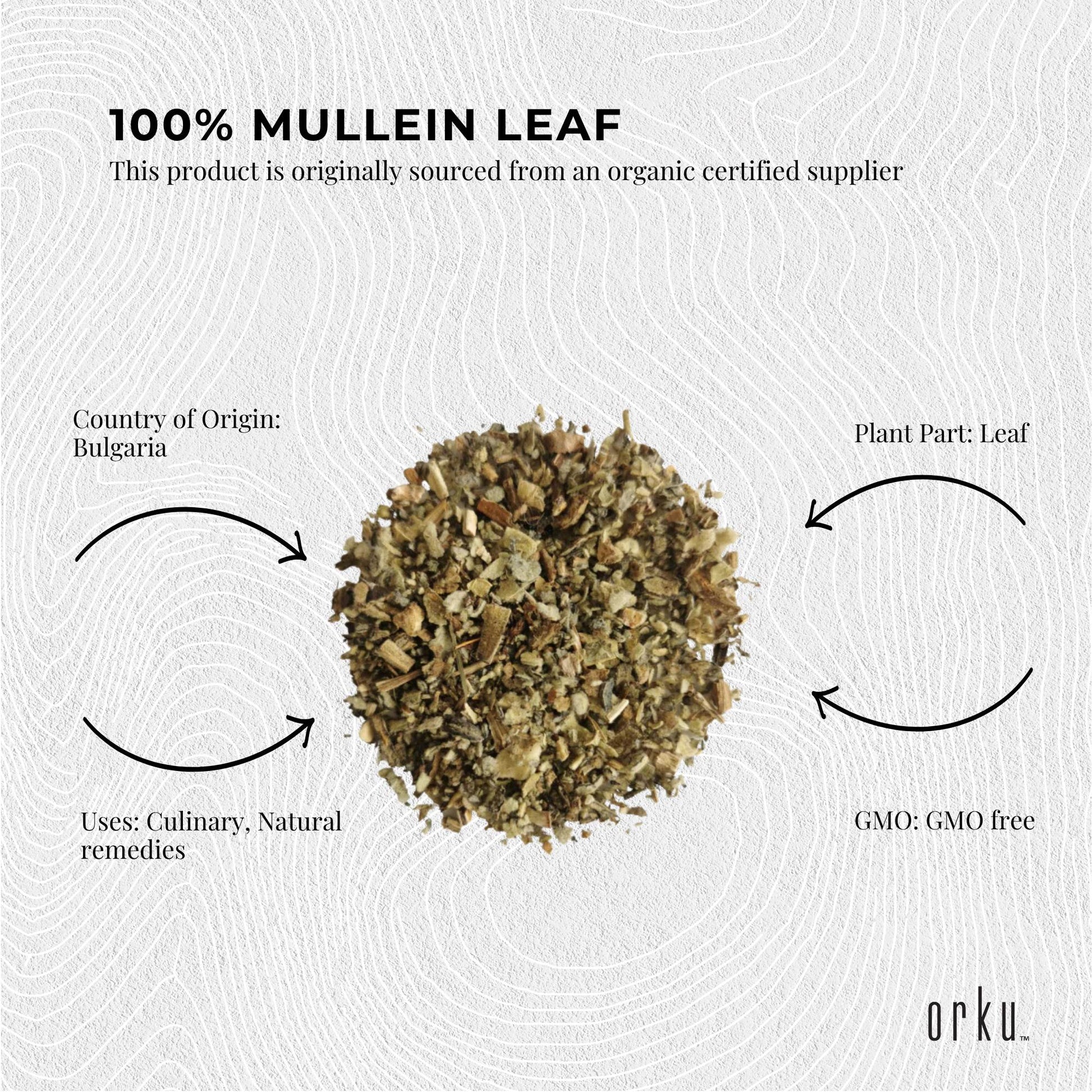 Orku 25g Organic Mullein Leaf - Dried Herbal Botanical Verbascum Thapsis-4
