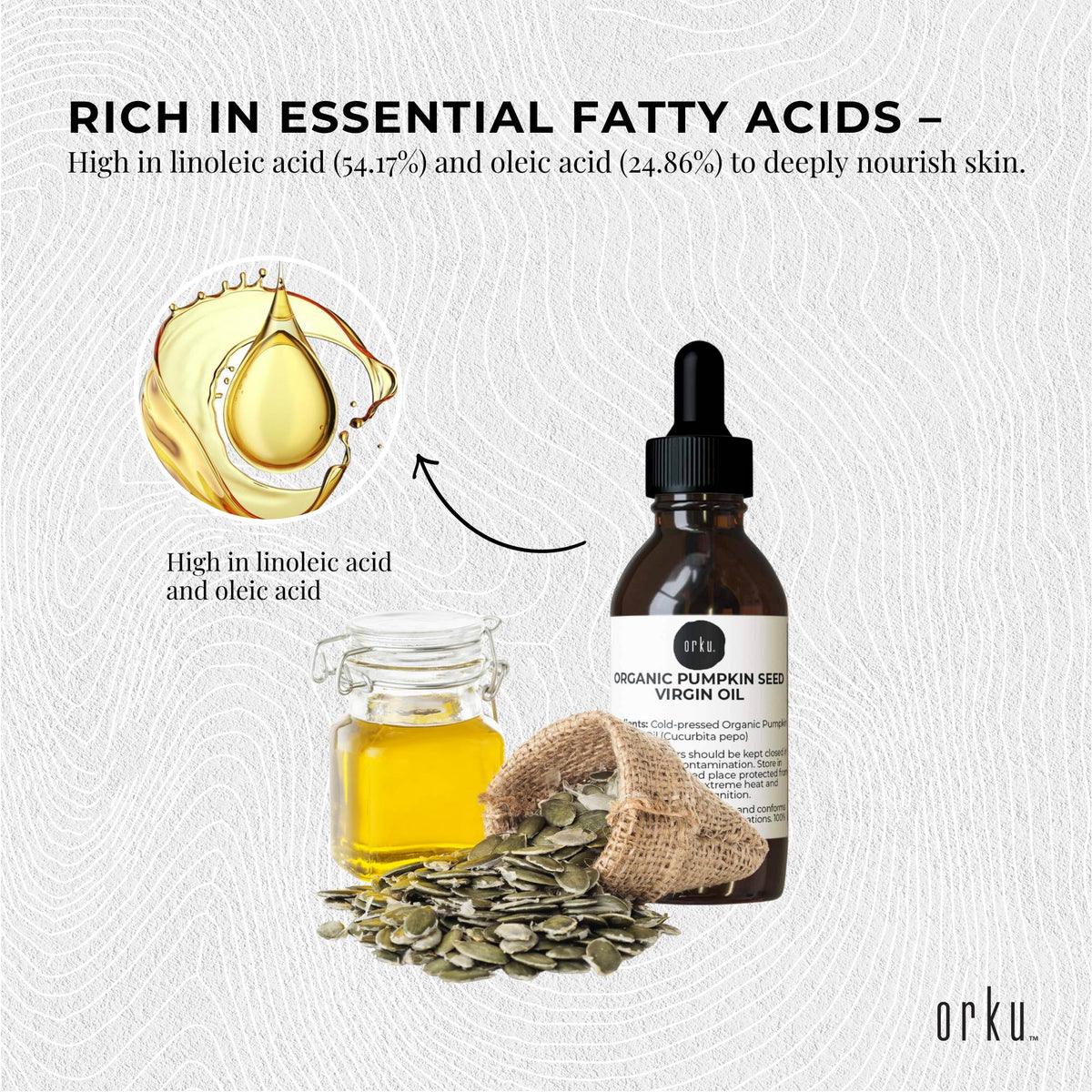 Orku 25ml Organic Pumpkin Seed Virgin Oil Cold Pressed Cosmetic Grade-3