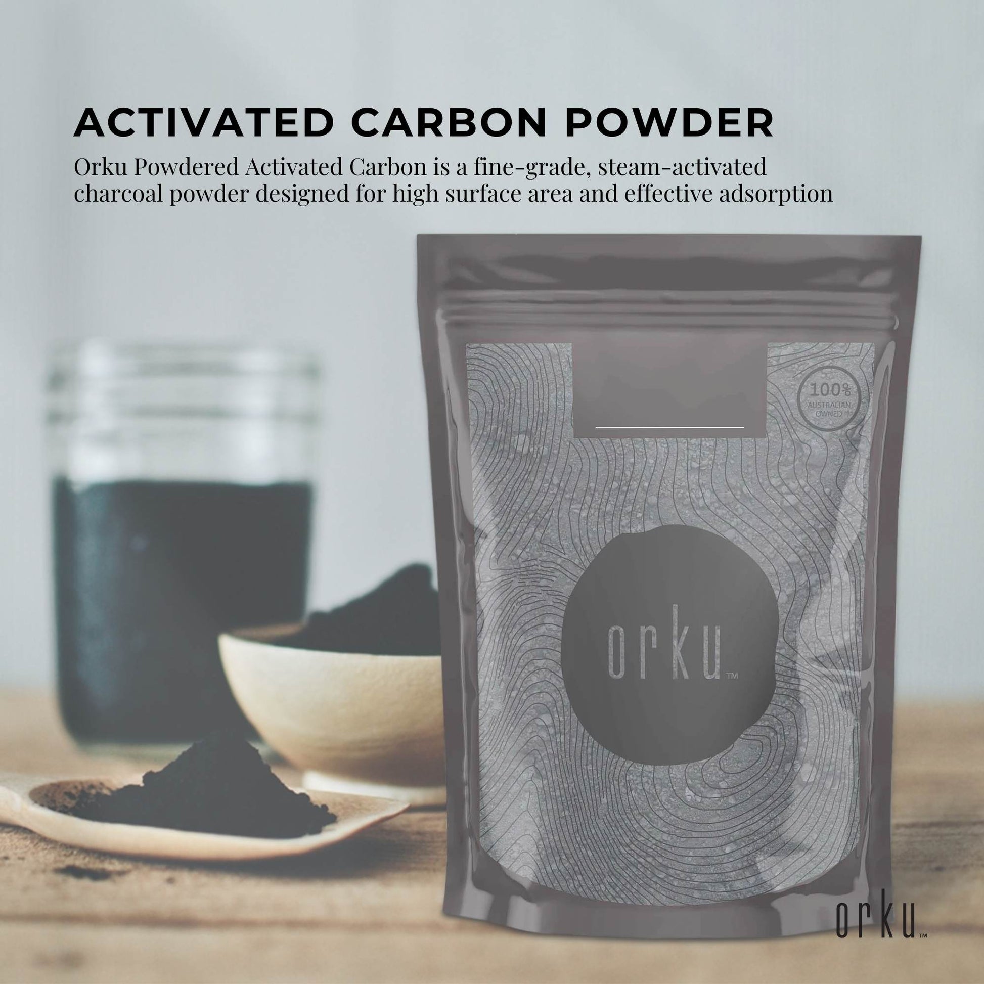 Orku 1Kg Activated Carbon Powder Coconut Charcoal - Water Filtration-1