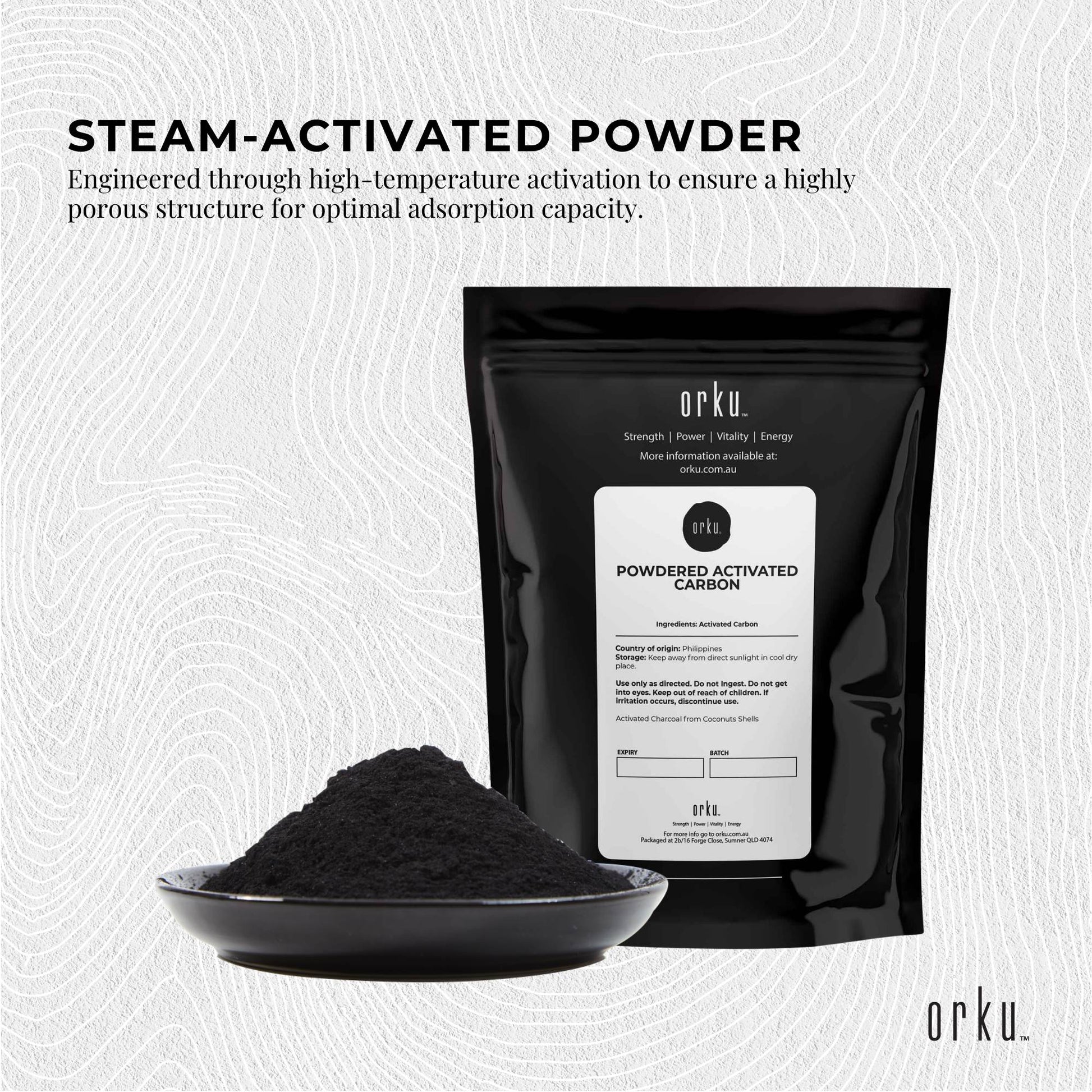 Orku 1Kg Activated Carbon Powder Coconut Charcoal - Water Filtration-2