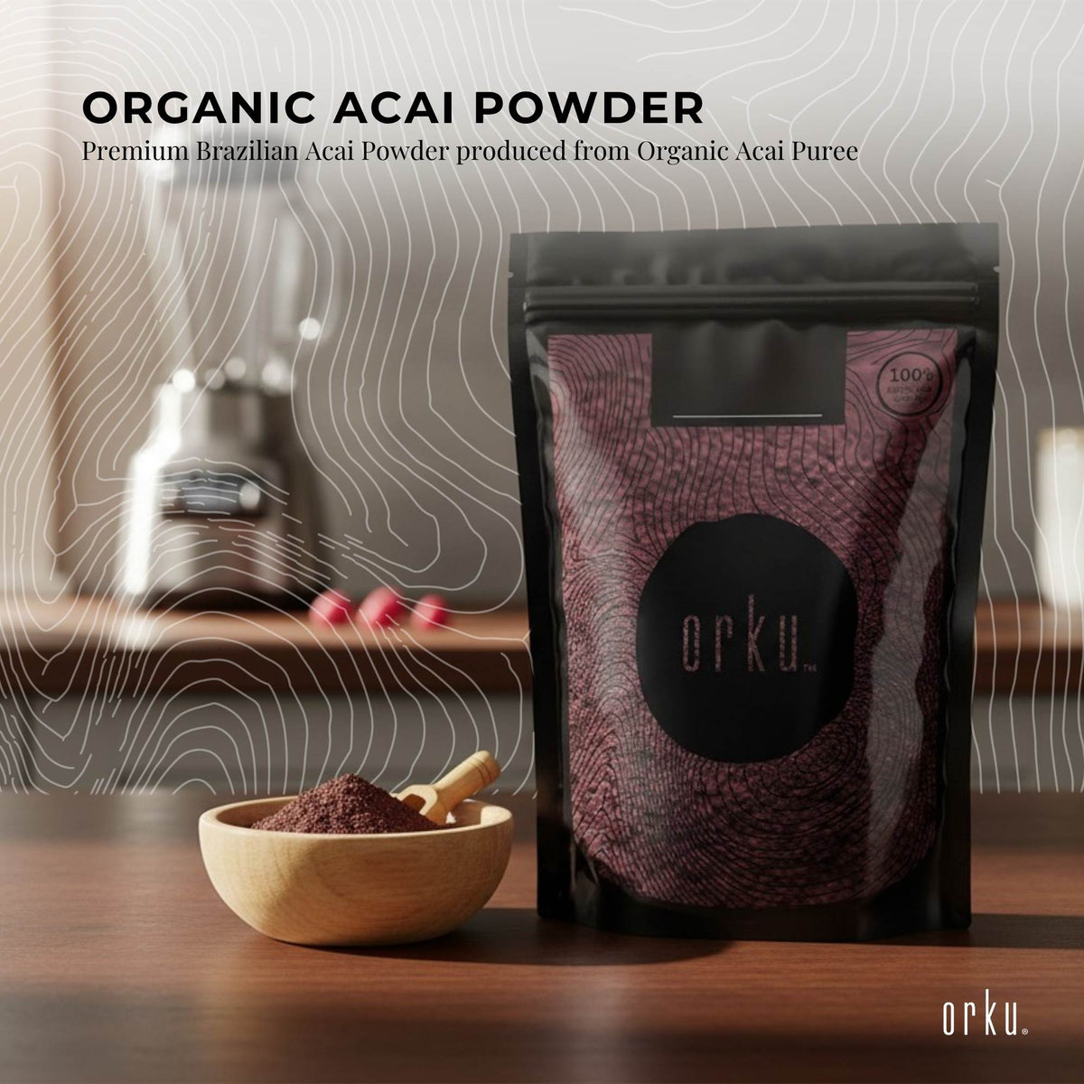Orku 2Kg Organic Acai Powder Brazilian Berry Smoothie Bowl Ingredient-1