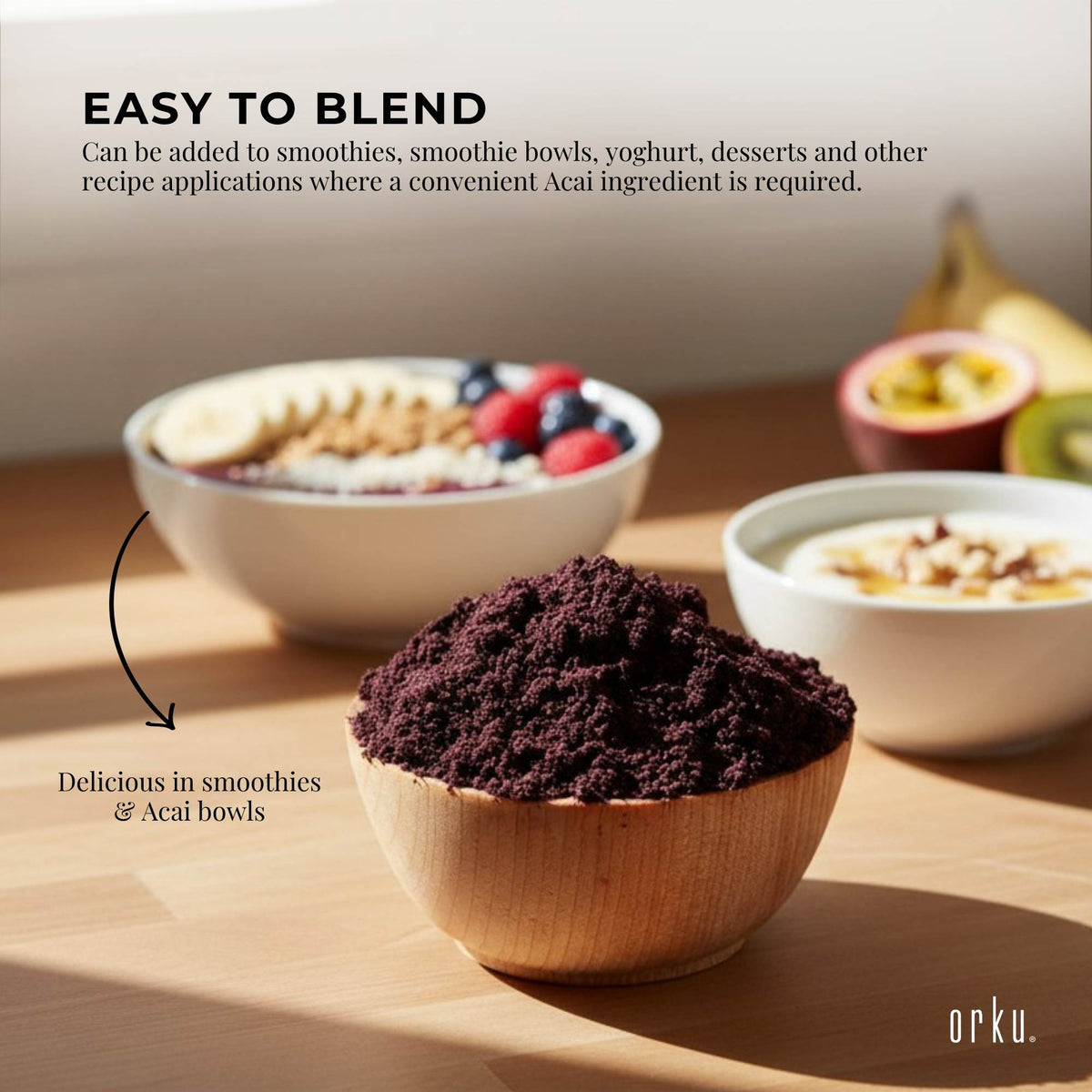 Orku 2Kg Organic Acai Powder Brazilian Berry Smoothie Bowl Ingredient-3