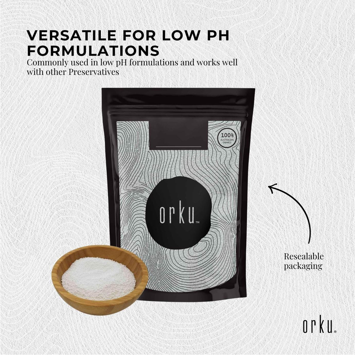 Orku 2Kg Sodium Benzoate USP/FCC Grade Prills – E211 Preservative CAS 532-32-1-3