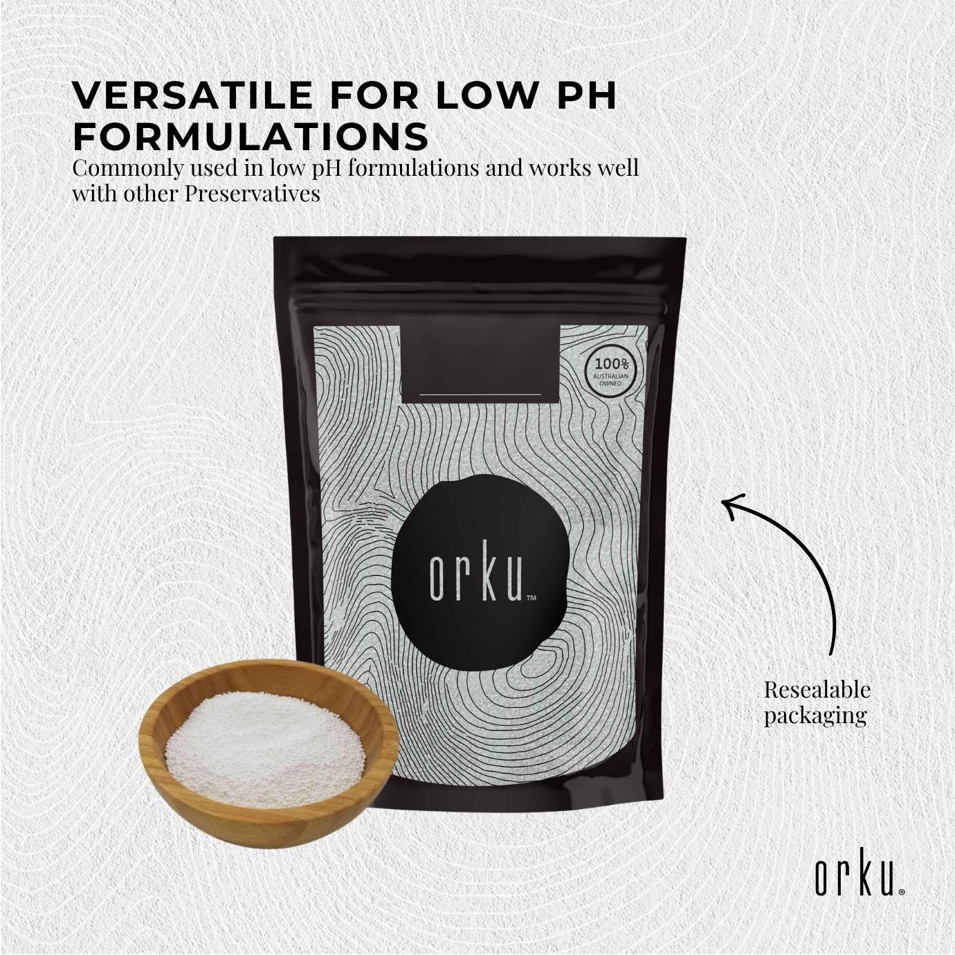 Orku 2Kg Sodium Benzoate USP/FCC Grade Prills – E211 Preservative CAS 532-32-1-3