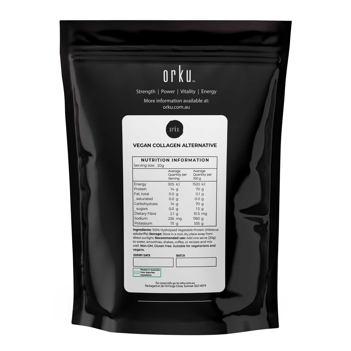 Orku 2Kg Vegan Collagen Plant Based Alternative Powder Hydrolysed Protein-1