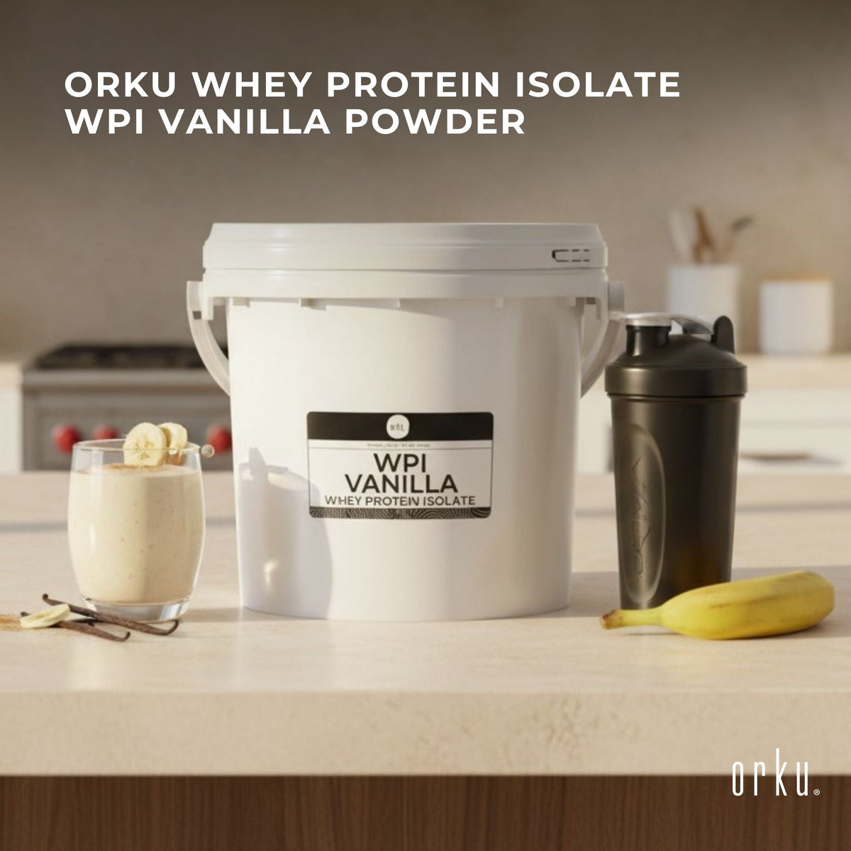 Orku 2Kg Whey Protein Isolate WPI Vanilla Powder Tub-1