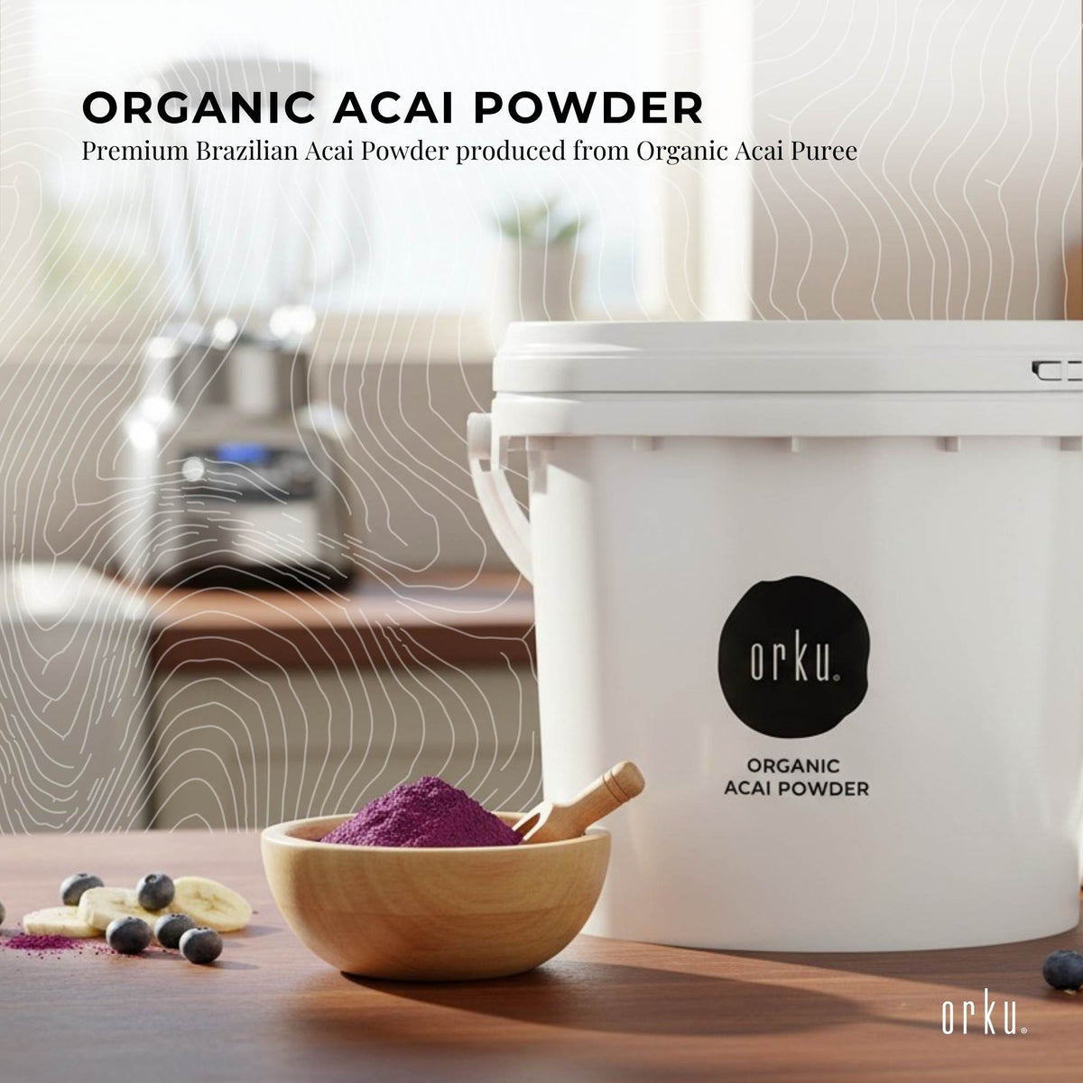 Orku 2.5kg Organic Acai Powder Brazilian Berry Smoothie Bowl Ingredient-1