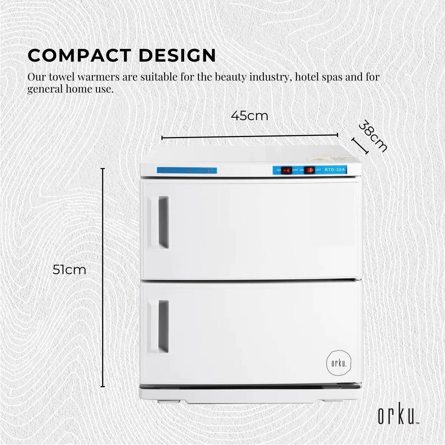 Orku 32L White UV Electric Towel Warmer Steriliser Cabinet Salon Heat Sanitiser-2