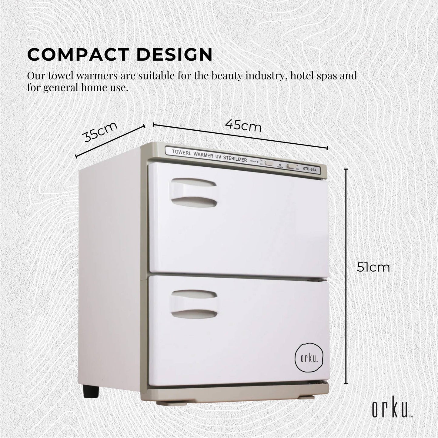 Orku 36L White UV Electric Towel Warmer Steriliser Cabinet Salon Heat Sanitiser-2
