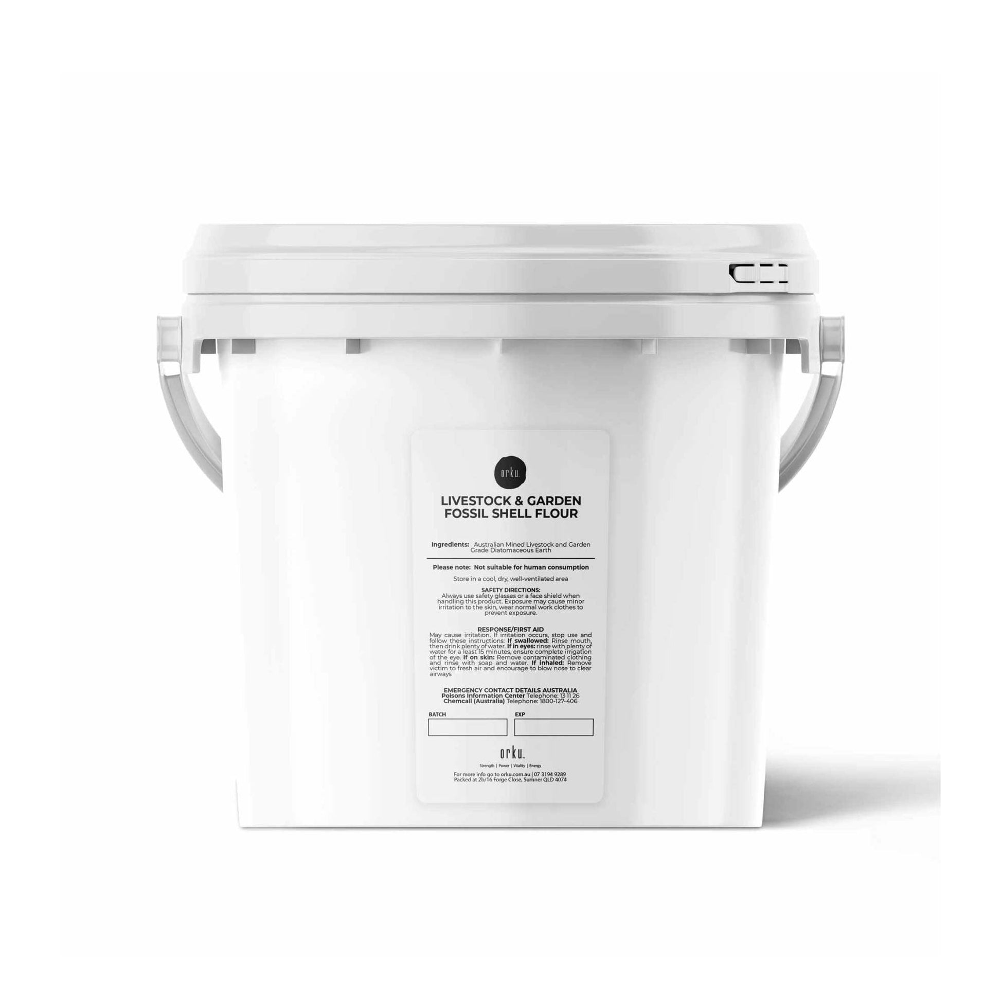 Orku 3Kg Fossil Shell Flour Tub - Livestock Garden Diatomaceous Earth-0
