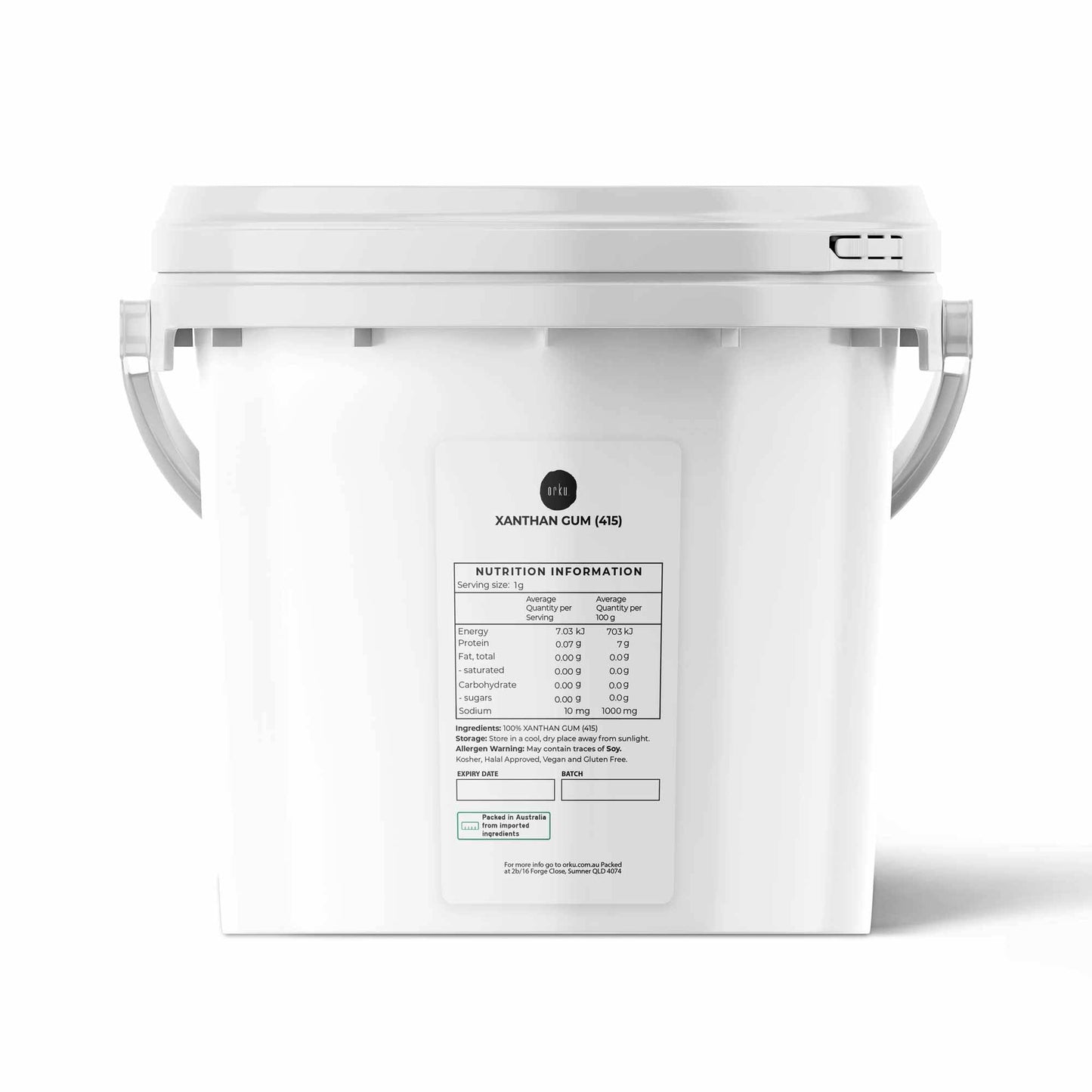 Orku 3Kg Xanthan Gum Thickener Pure Powder 200 Mesh FCC E415 Food Additive TUB-0
