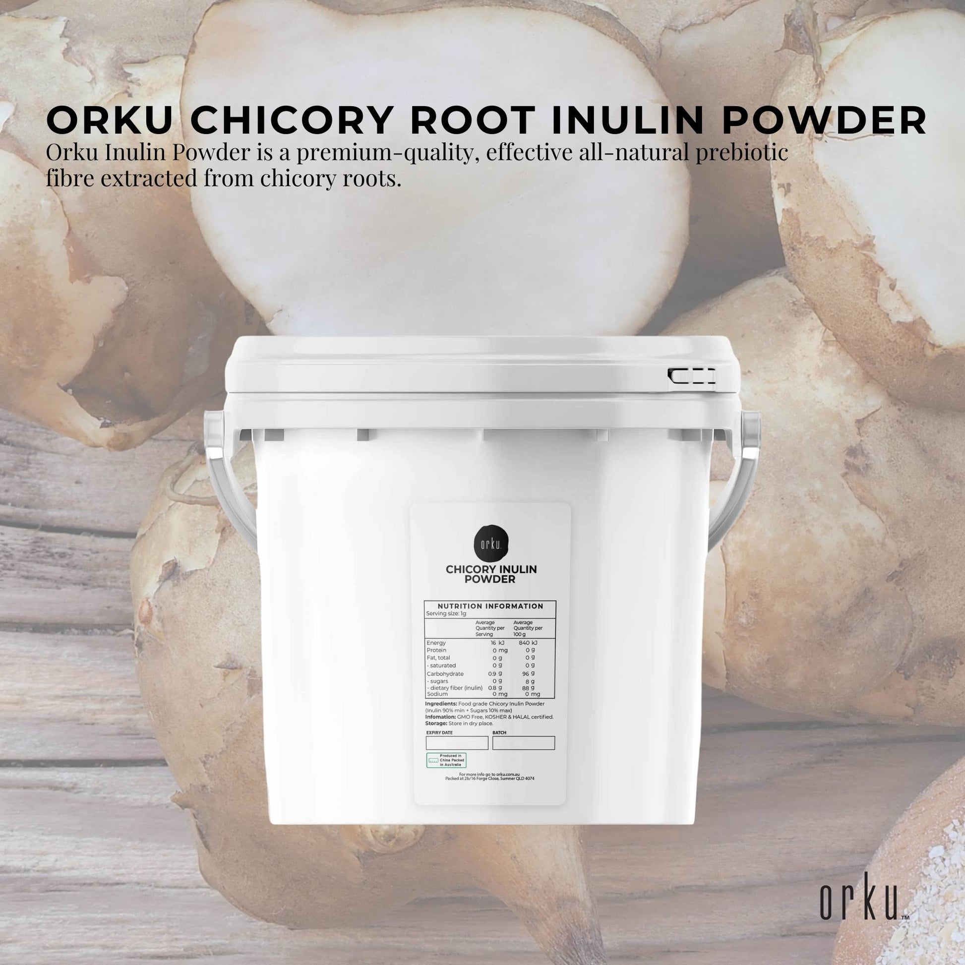 Orku 3.5Kg Chicory Root Inulin Powder Tub - Unflavoured Natural Prebiotic Fibre-1