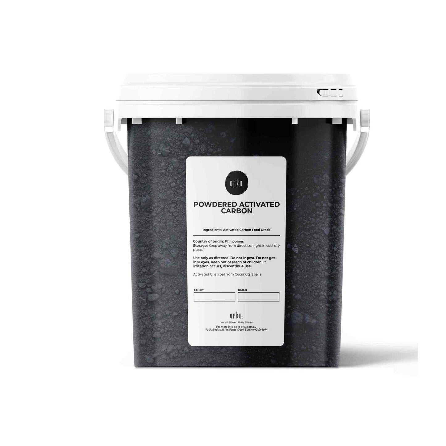 Orku 400g Activated Carbon Powder Coconut Charcoal Bucket - Water Filtration-0