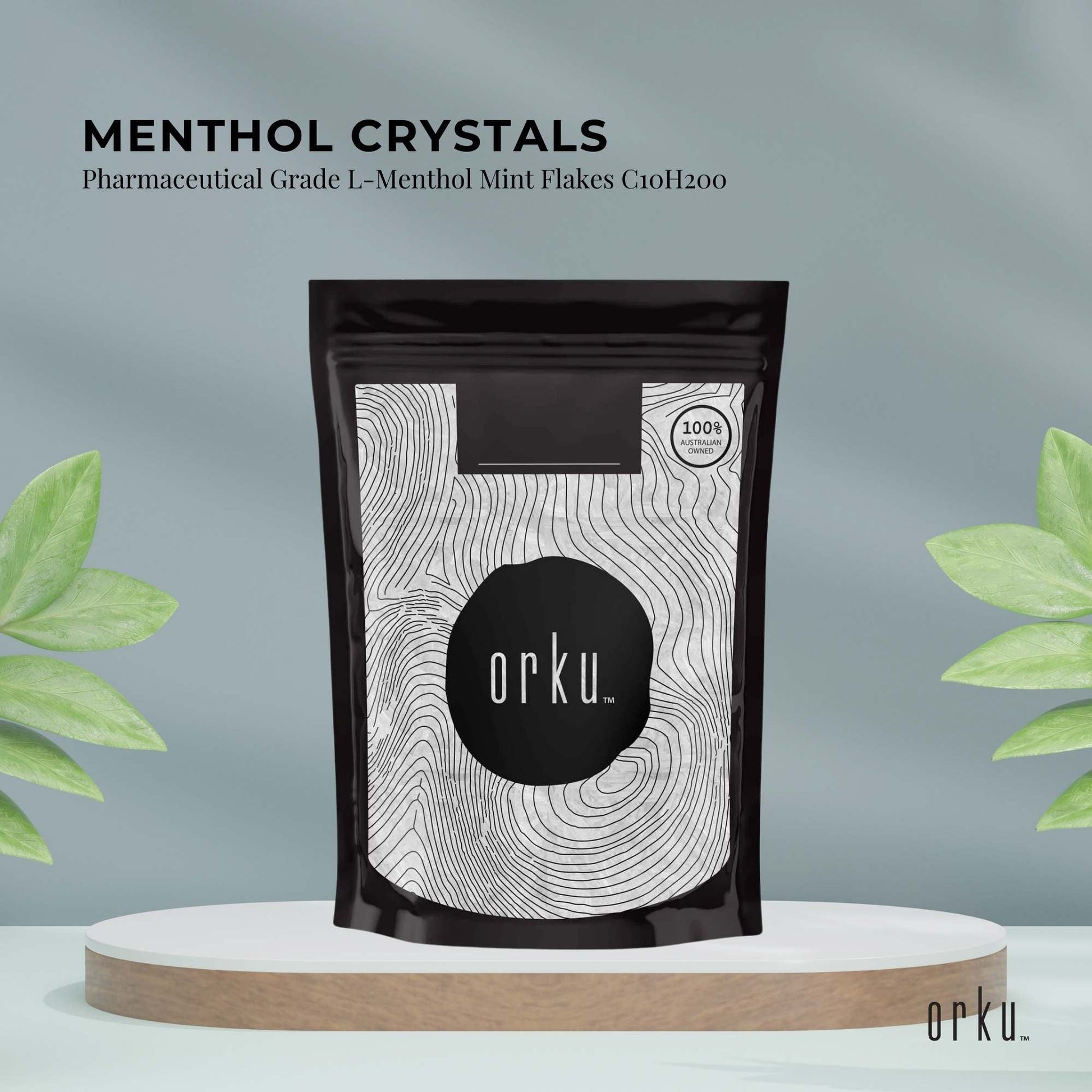 Orku 400g Menthol Crystals - USP Grade L-Menthol Mint Flakes C10H200-1