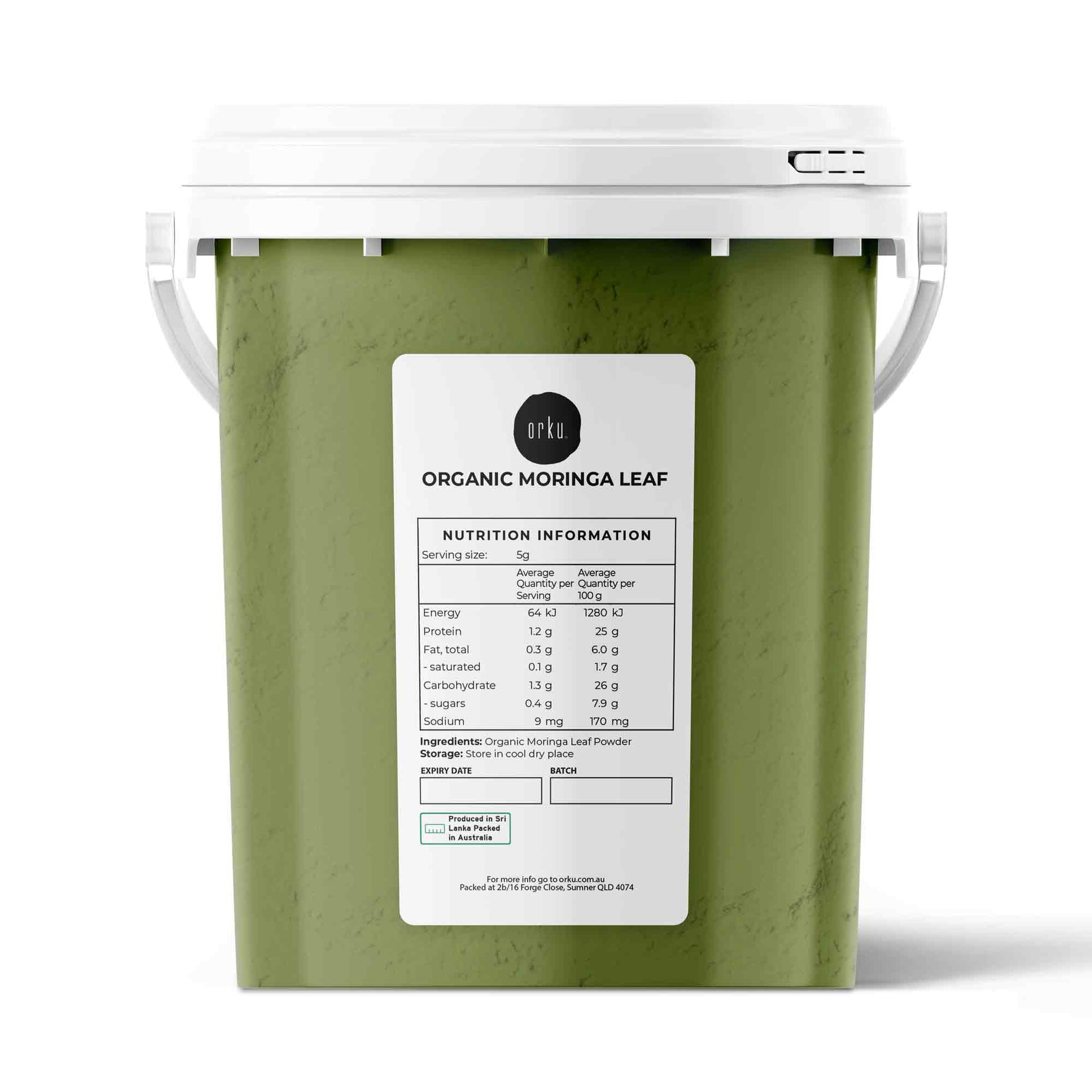 Orku 400g Organic Moringa Leaf Powder Tub - Food Grade Oleifera Drumstick Leaf-0