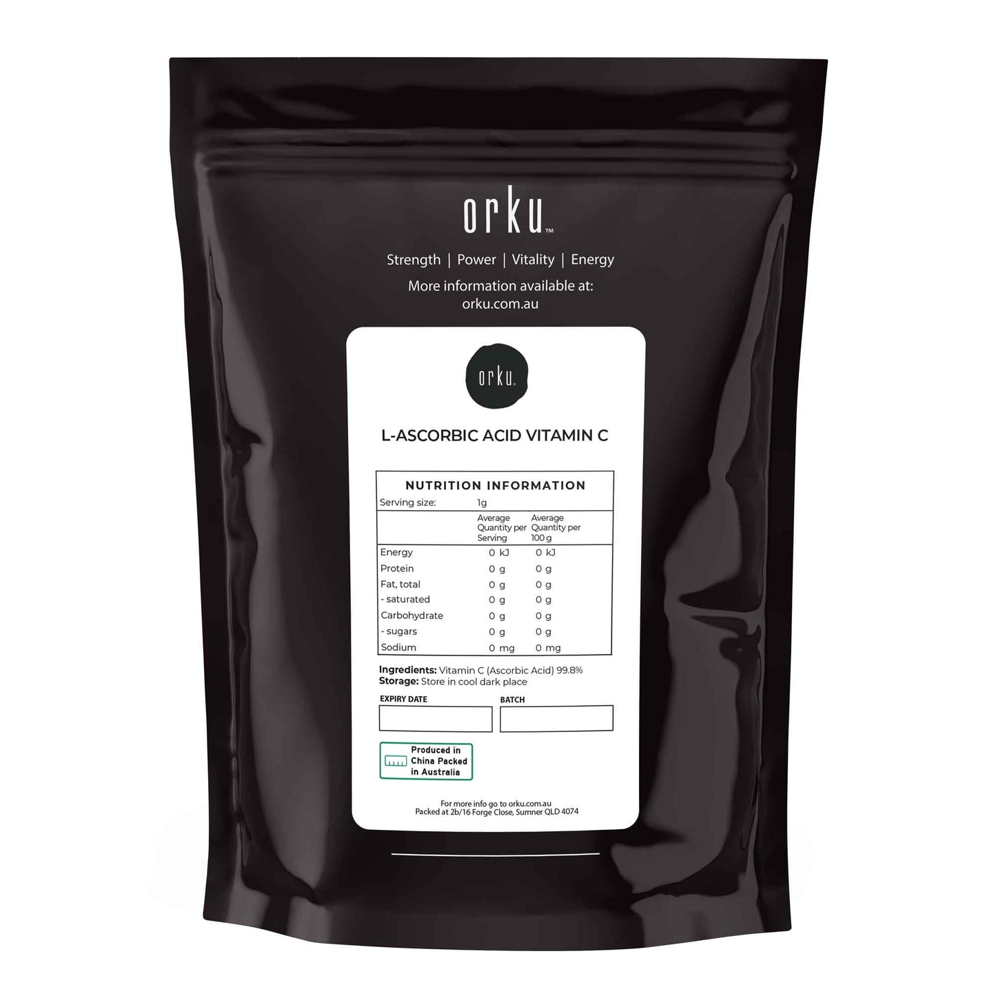 Orku 400g Vitamin C Powder Pure L-Ascorbic Acid - USP Grade Non-GMO-1