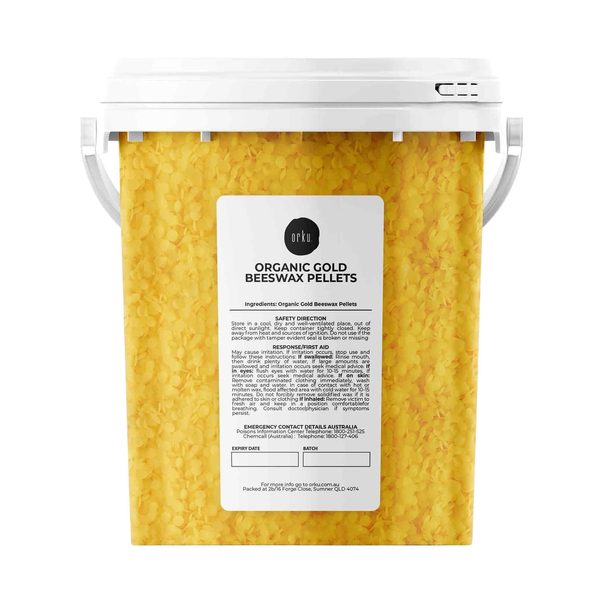 Orku 500g Organic Beeswax Pellets Yellow Tub - Cosmetic Grade Bees Wax Pastilles-0