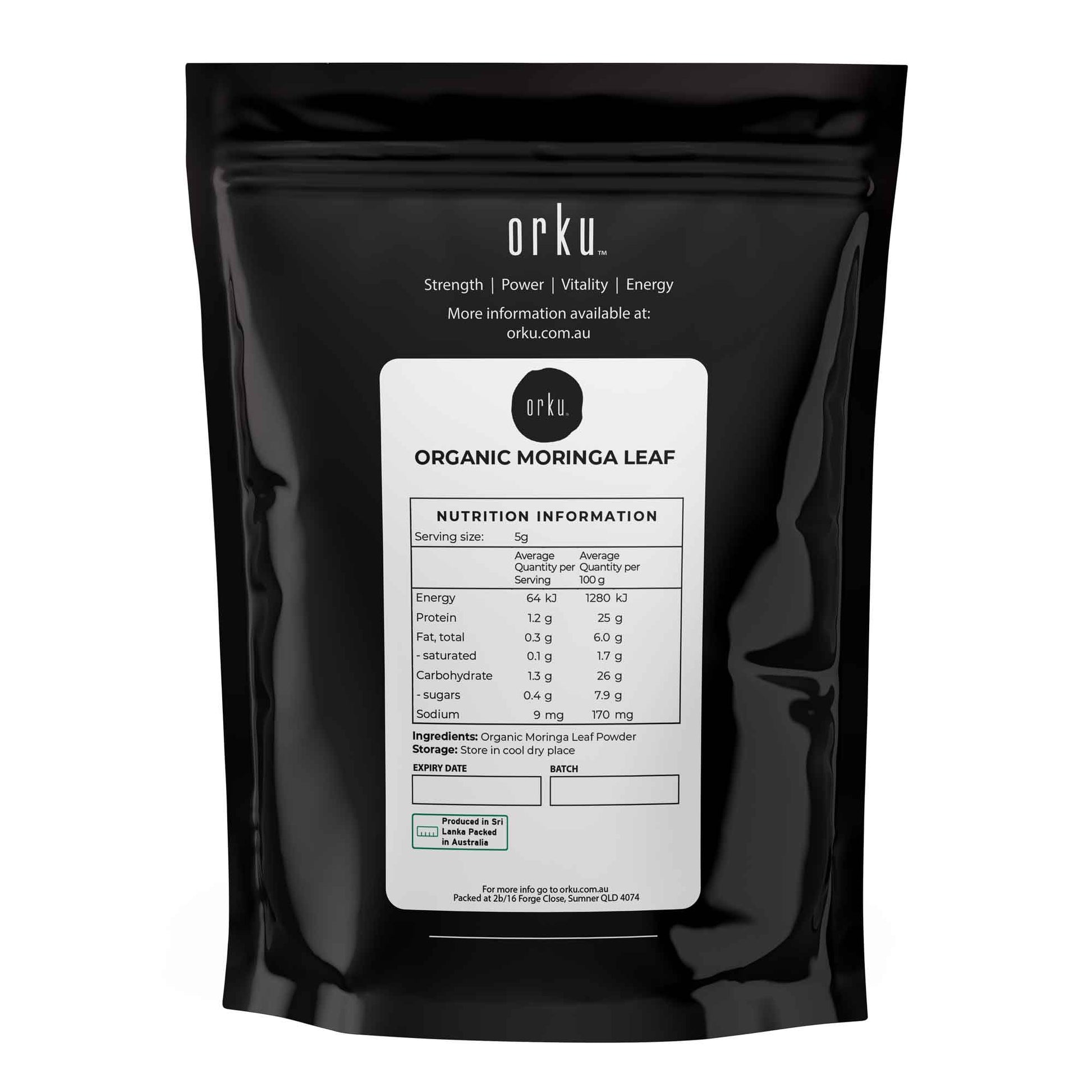 Orku 50g Organic Moringa Leaf Powder - Food Grade Oleifera Drumstick Leaf-1