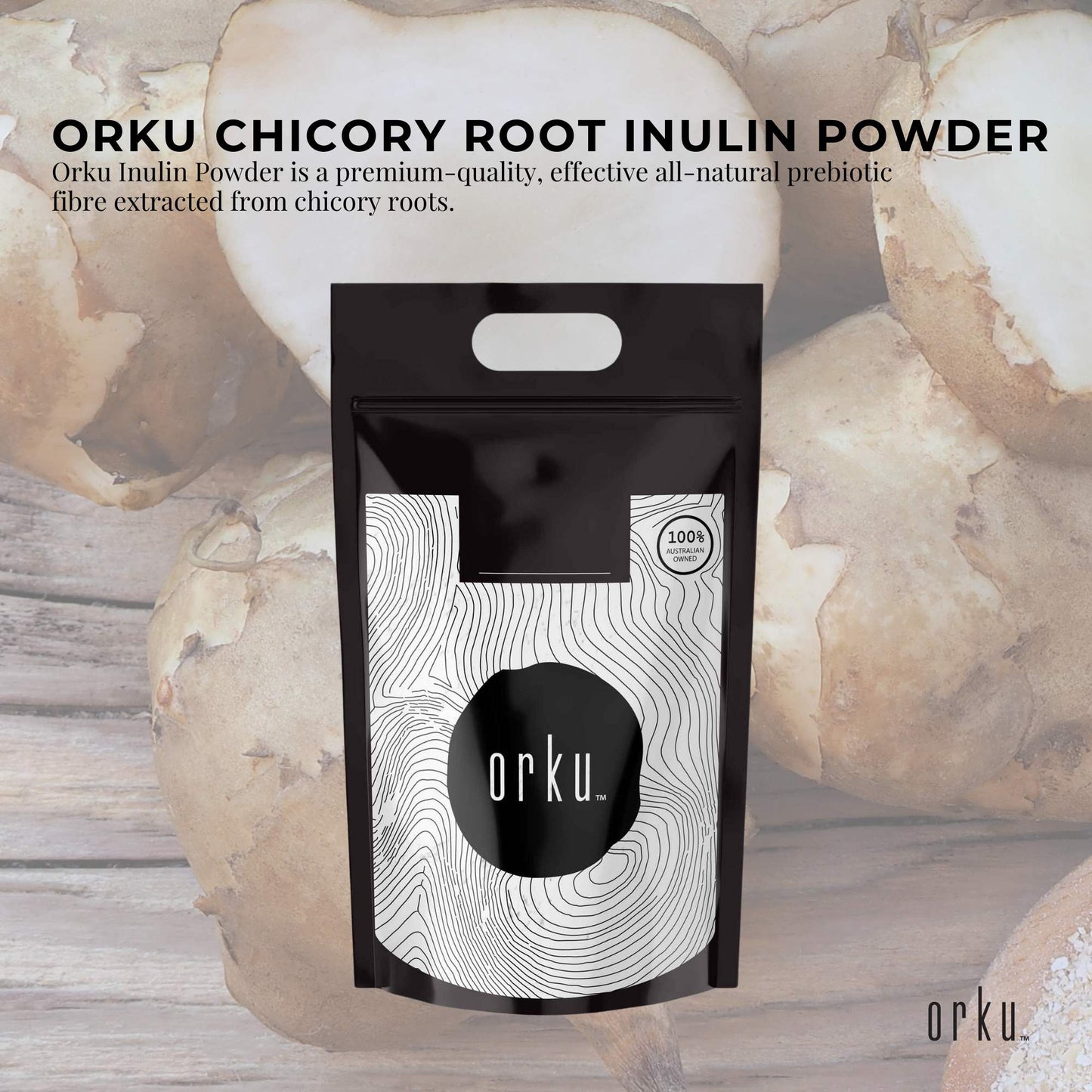 Orku 5Kg Chicory Root Inulin Powder - Unflavoured Natural Prebiotic Fibre-1