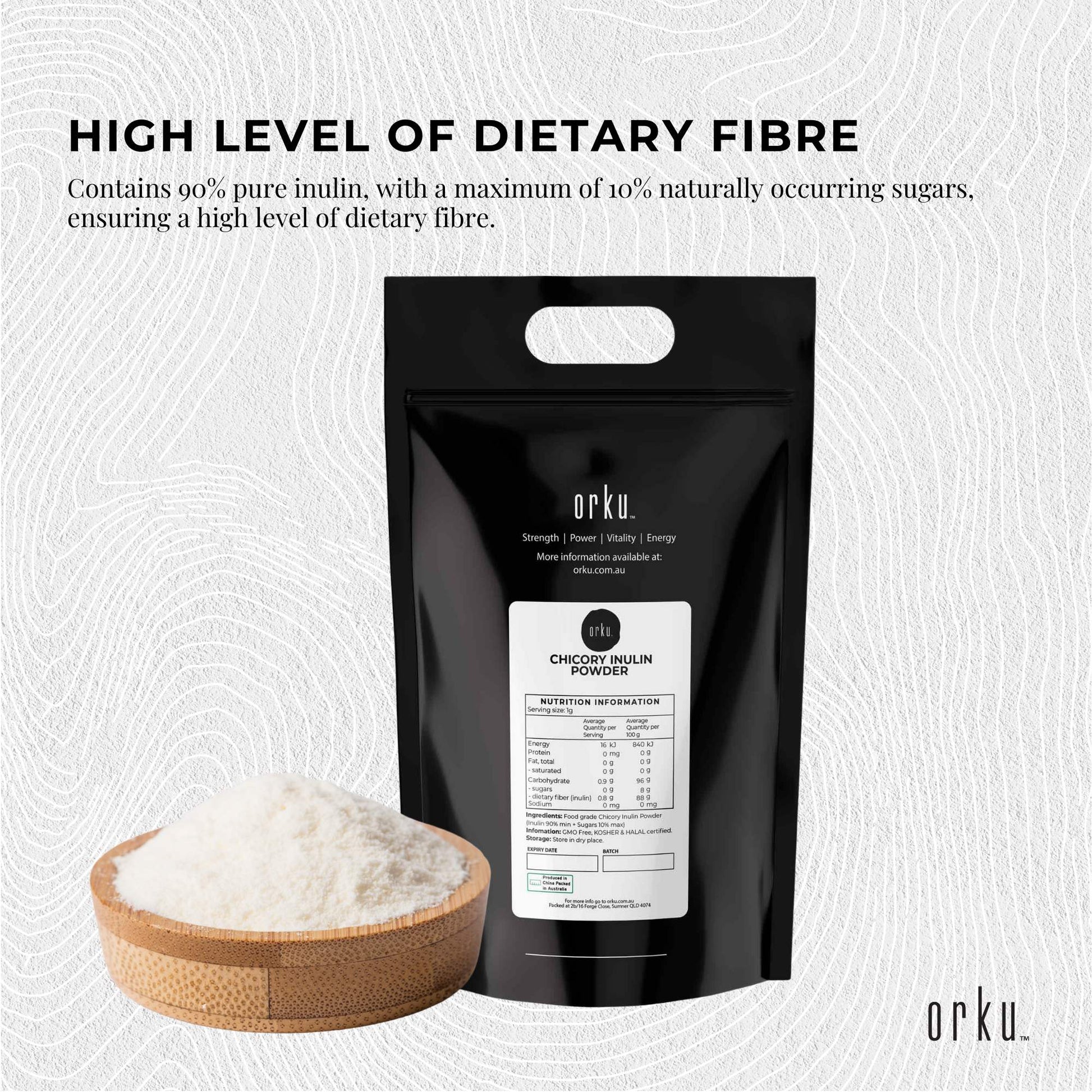 Orku 20Kg Chicory Root Inulin Powder - Unflavoured Natural Prebiotic Fibre-2