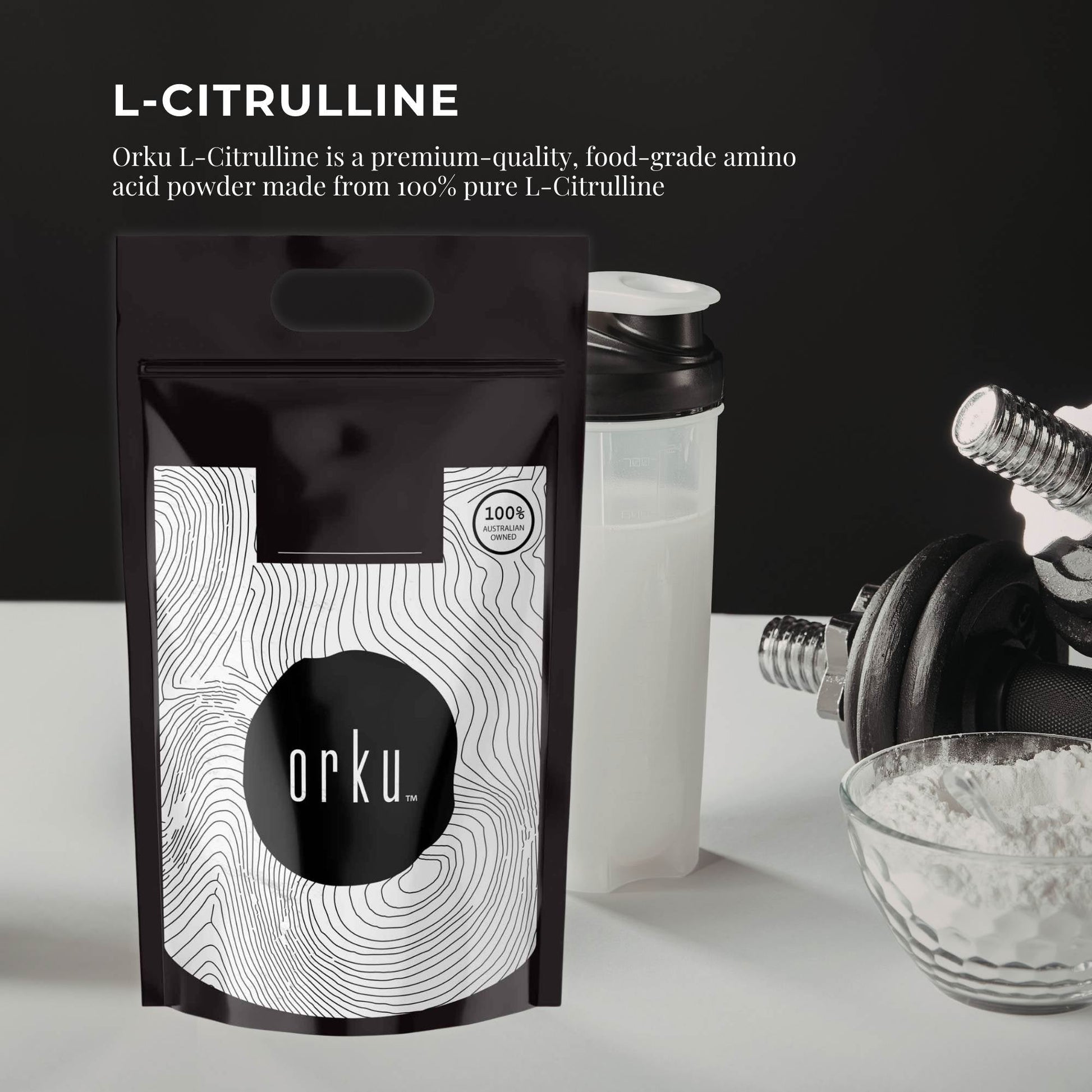 Orku 5Kg L-Citrulline Powder Buckets - 100 % Pure Food Grade Amino Acid-1