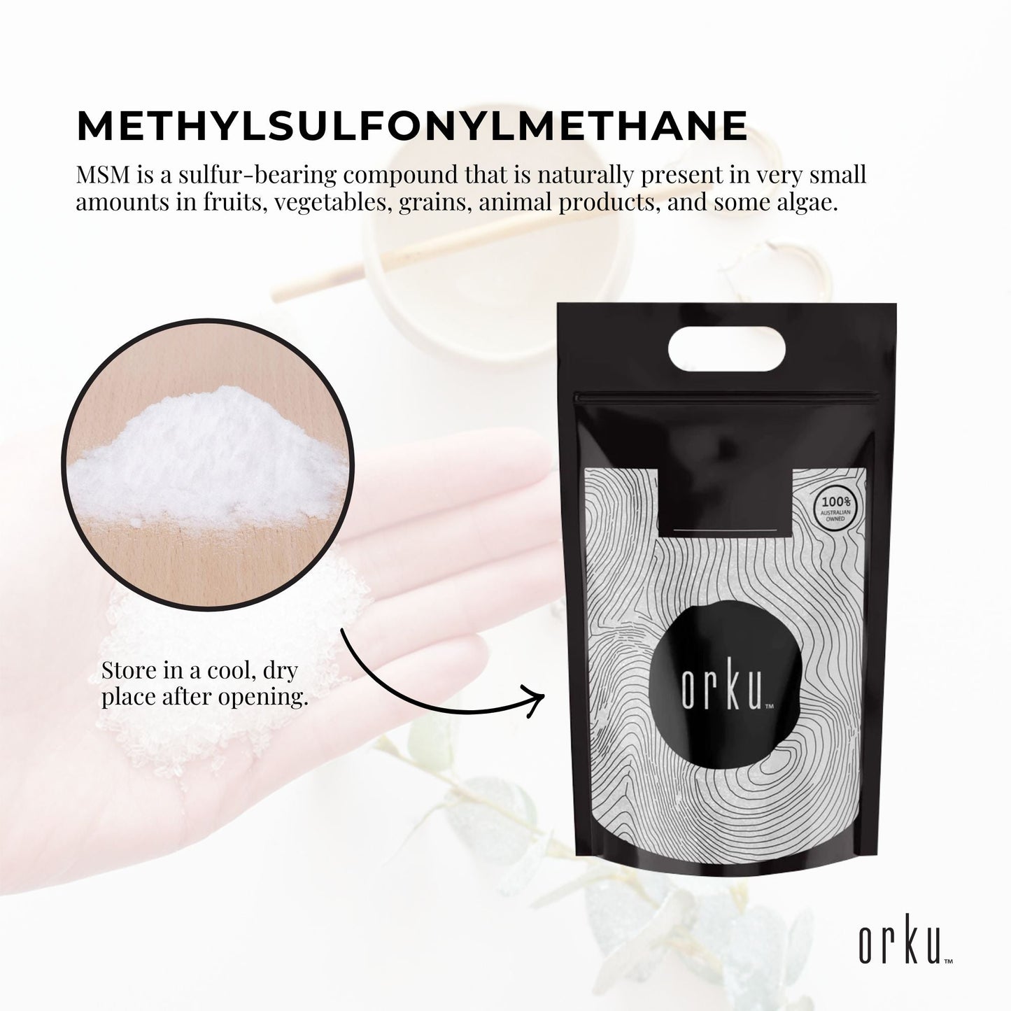 Orku 5Kg MSM Powder or Crystals - 99.9% Pure USP Grade Methylsulfonylmethane-3