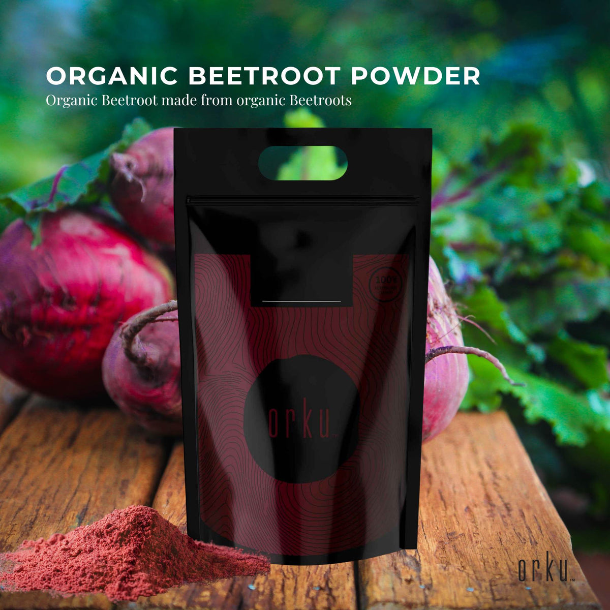 Orku 5Kg Organic Beetroot Powder - 100% Pure Beet Root Powder - Beta vulgaris-1