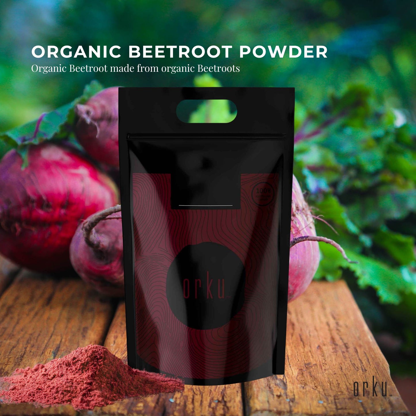 Orku 10Kg Organic Beetroot Powder - 100% Pure Beet Root Powder - Beta vulgaris-1