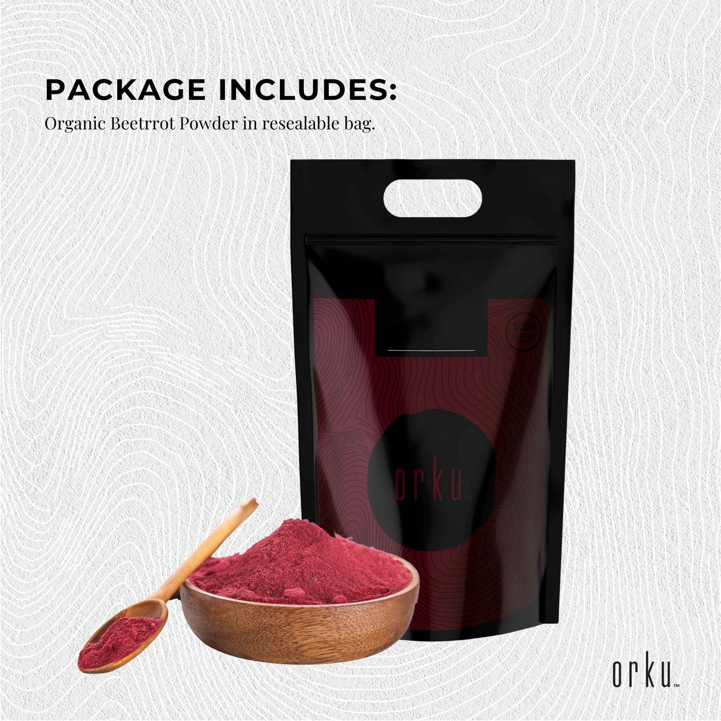 Orku 10Kg Organic Beetroot Powder - 100% Pure Beet Root Powder - Beta vulgaris-2